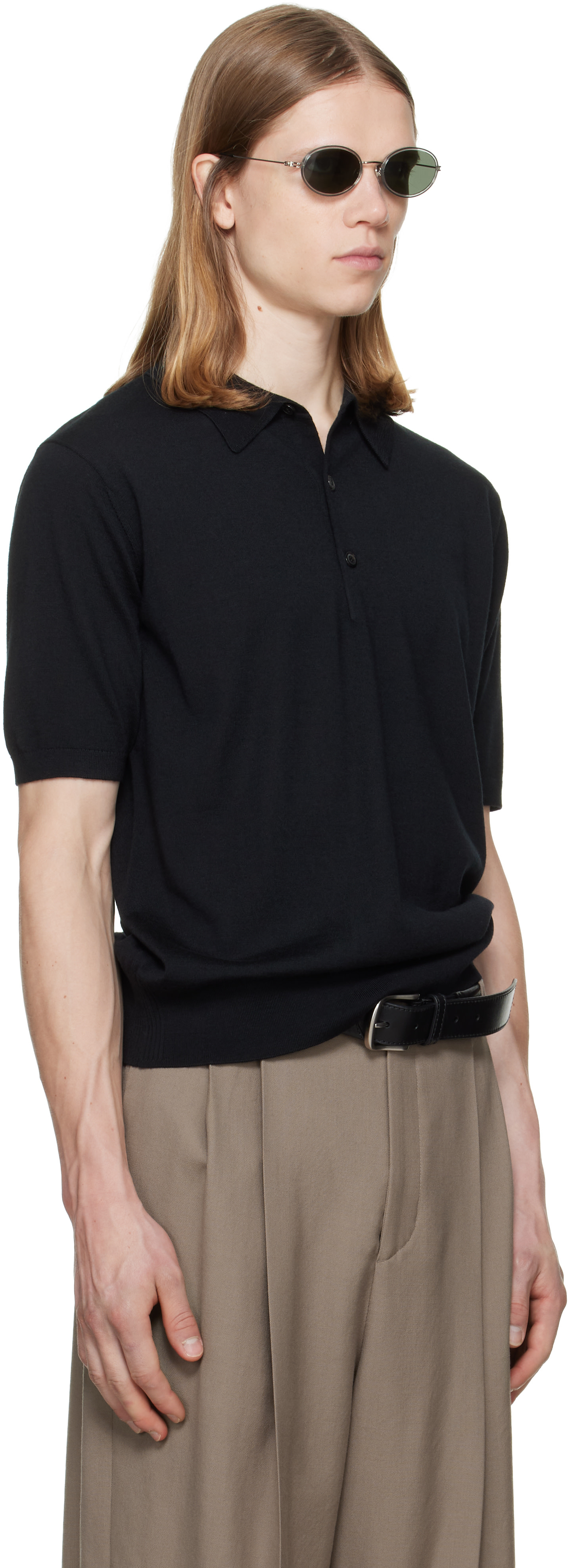 Dries Van Noten - Black Knit Wool Polo