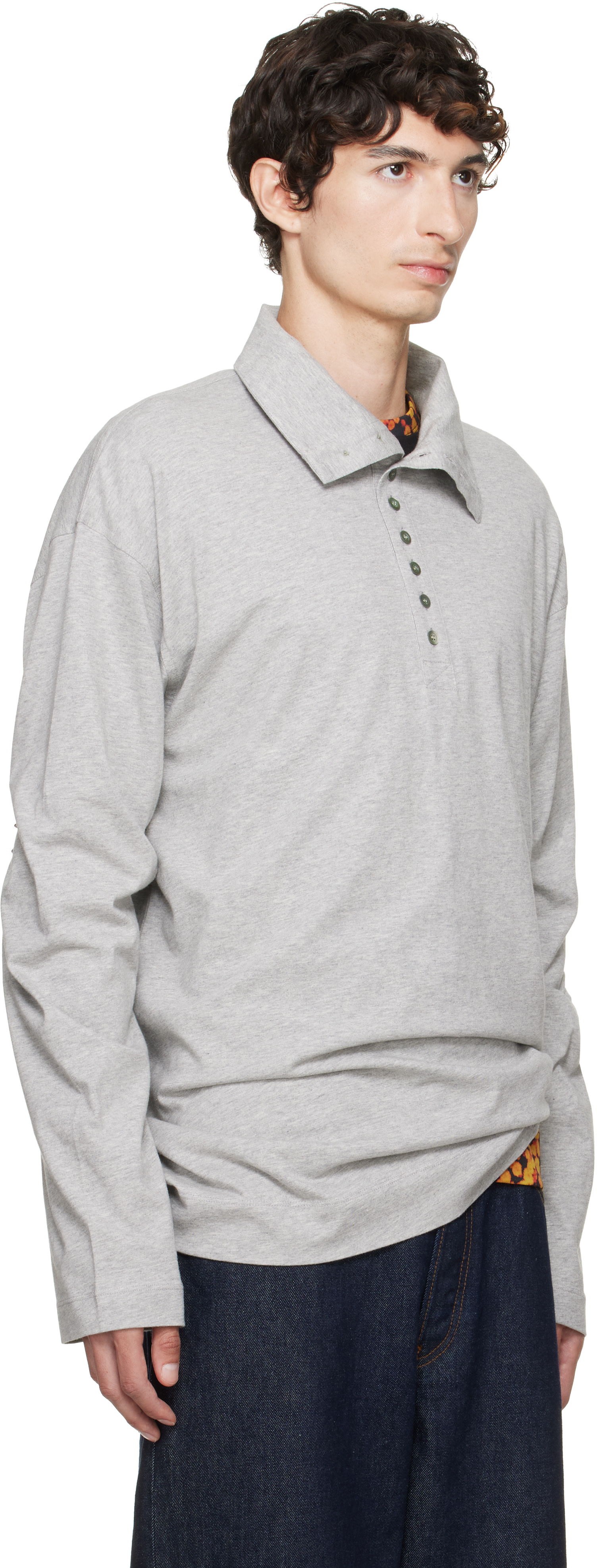Dries Van Noten - Polo gris en coton