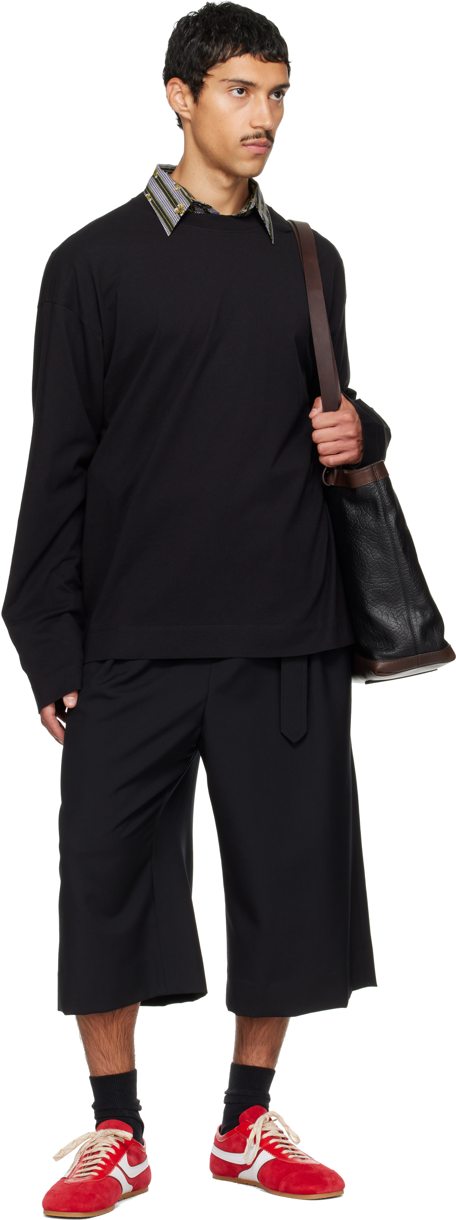 Dries Van Noten: ブラック コットン 長袖Tシャツ | SSENSE 日本