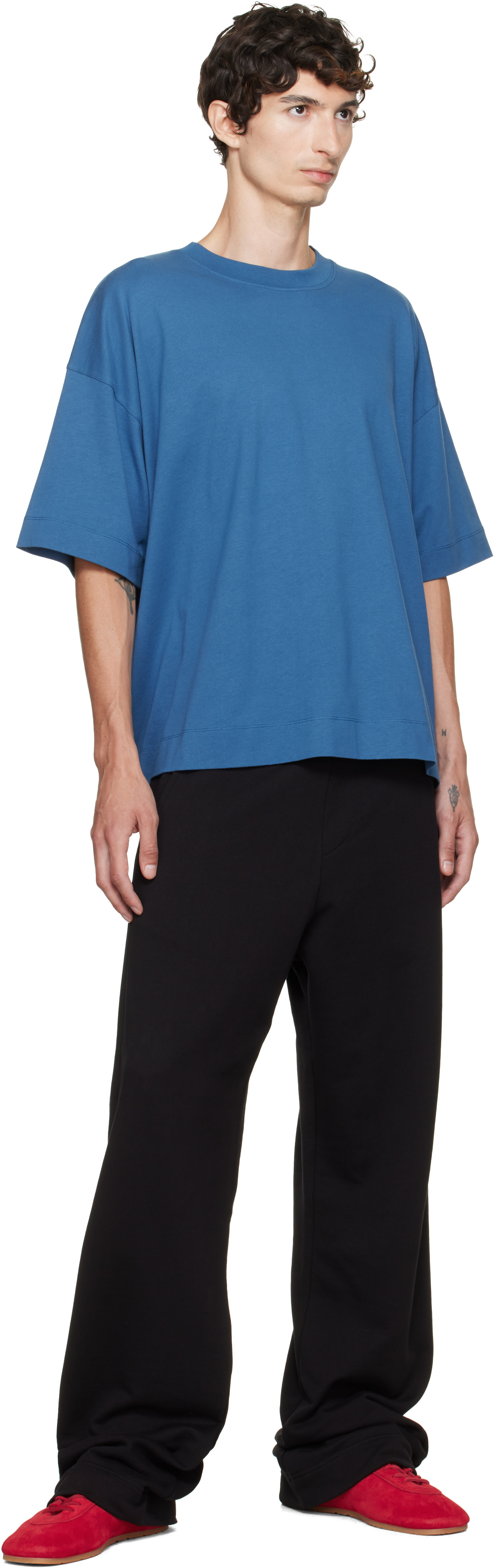 Dries Van Noten: Navy Dropped Shoulder T-shirt | SSENSE