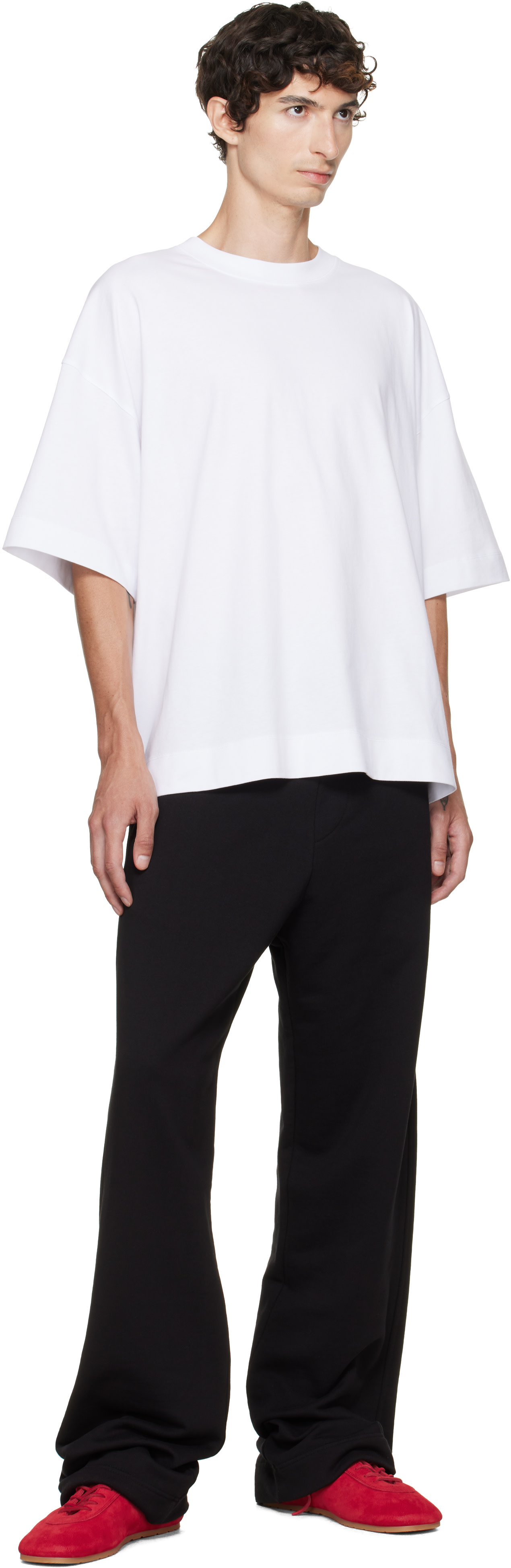 Dries Van Noten: ホワイト ドロップショルダー Tシャツ | SSENSE 日本