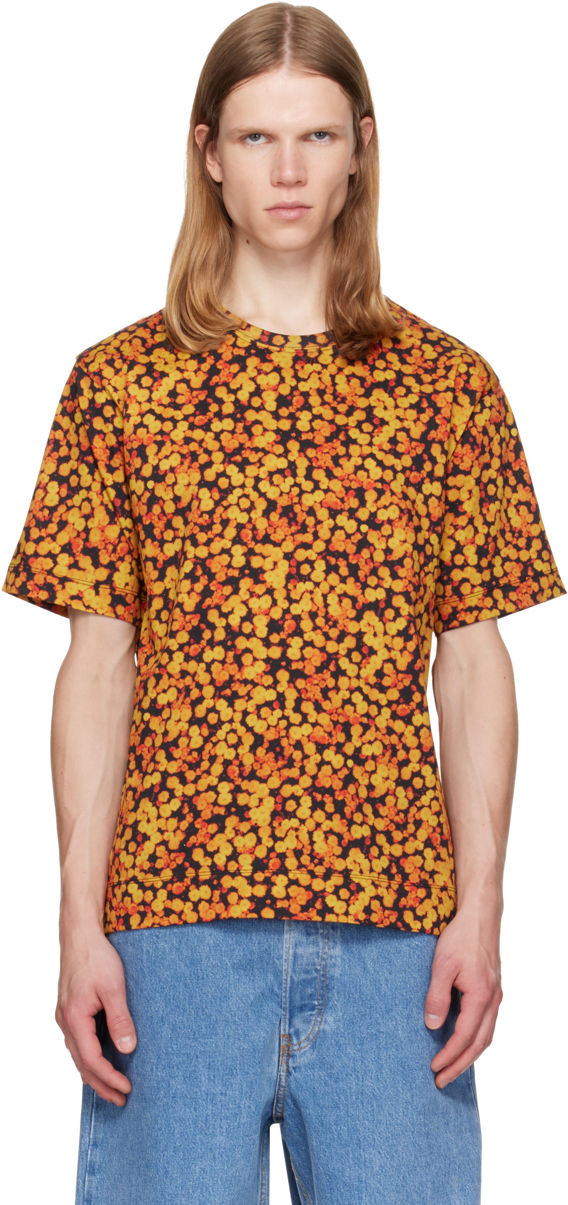 Dries Van Noten: Orange Regular Fit Cotton T-shirt | SSENSE