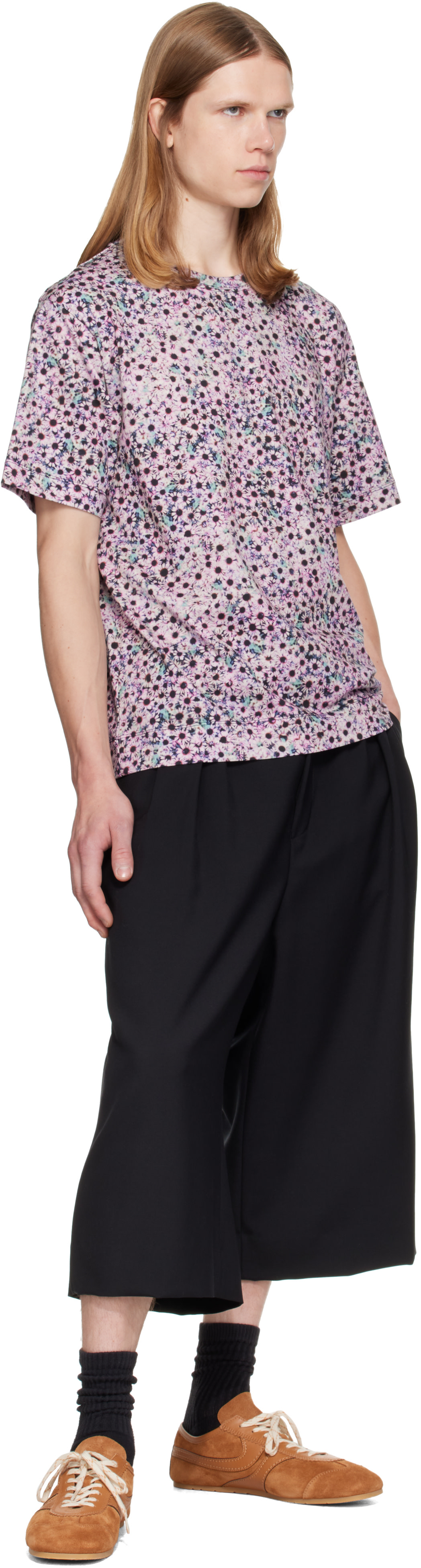 Dries Van Noten: ピンク レギュラーフィット コットン Tシャツ