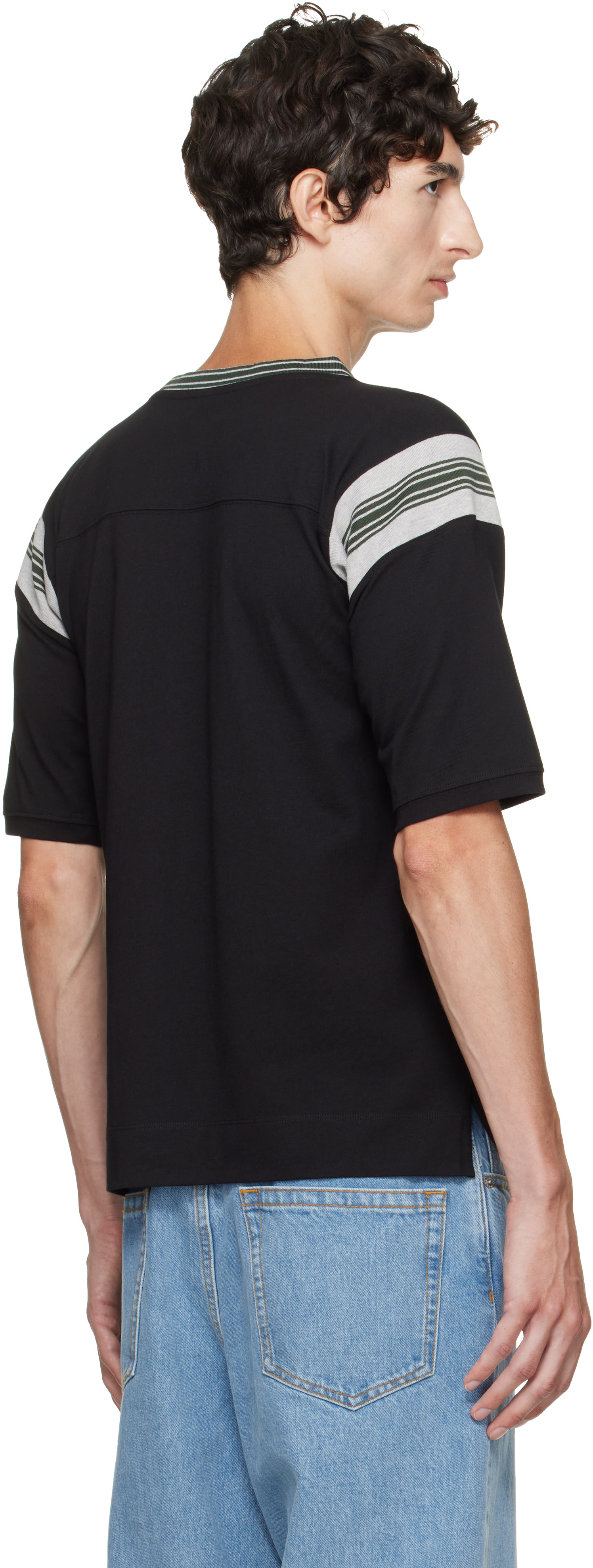 Dries Van Noten: ブラック ボーダー Tシャツ | SSENSE 日本