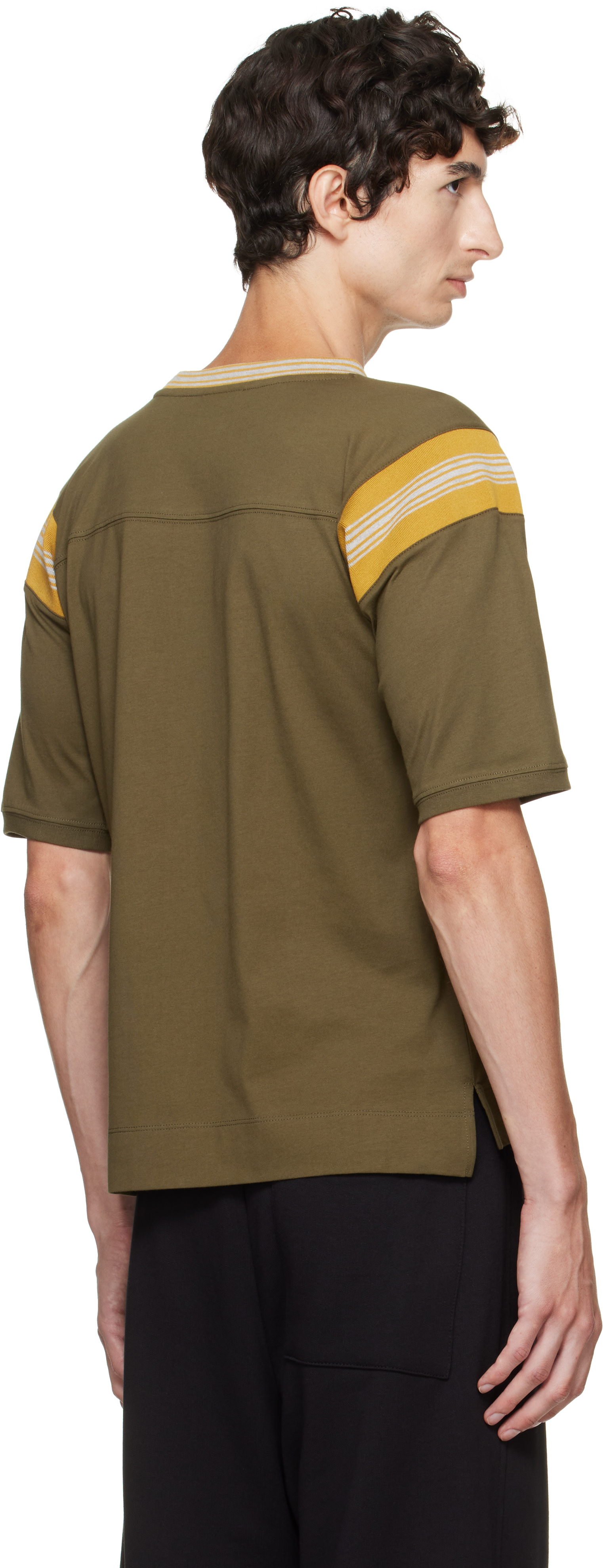Dries Van Noten: Khaki Striped T-shirt | SSENSE