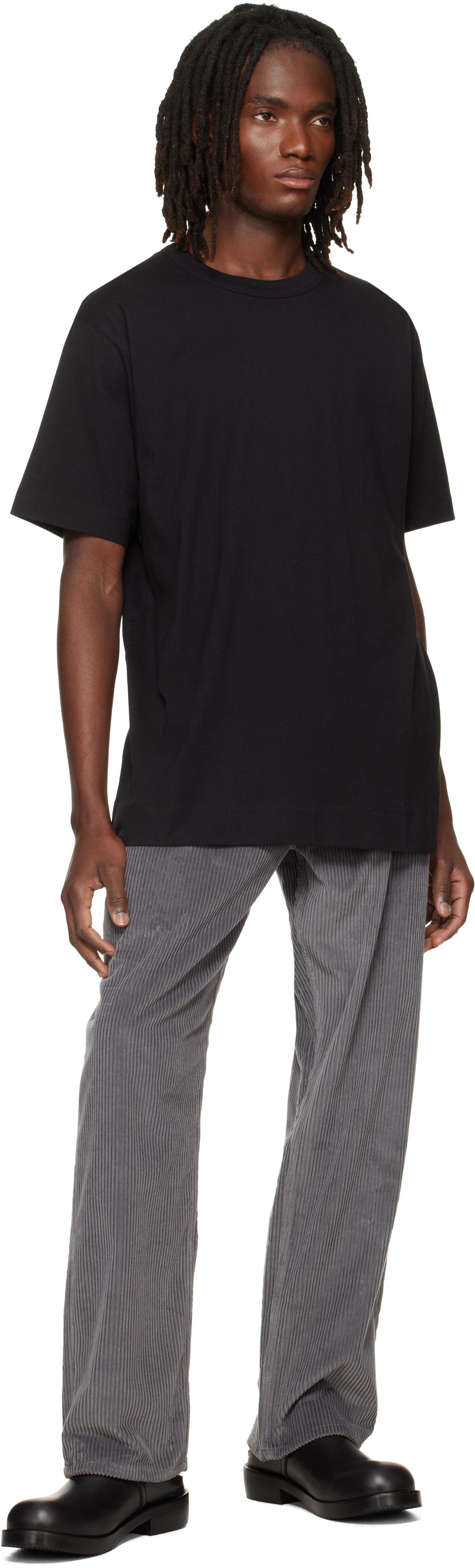 Dries Van Noten: Black Regular Fit Cotton T-shirt | SSENSE Canada