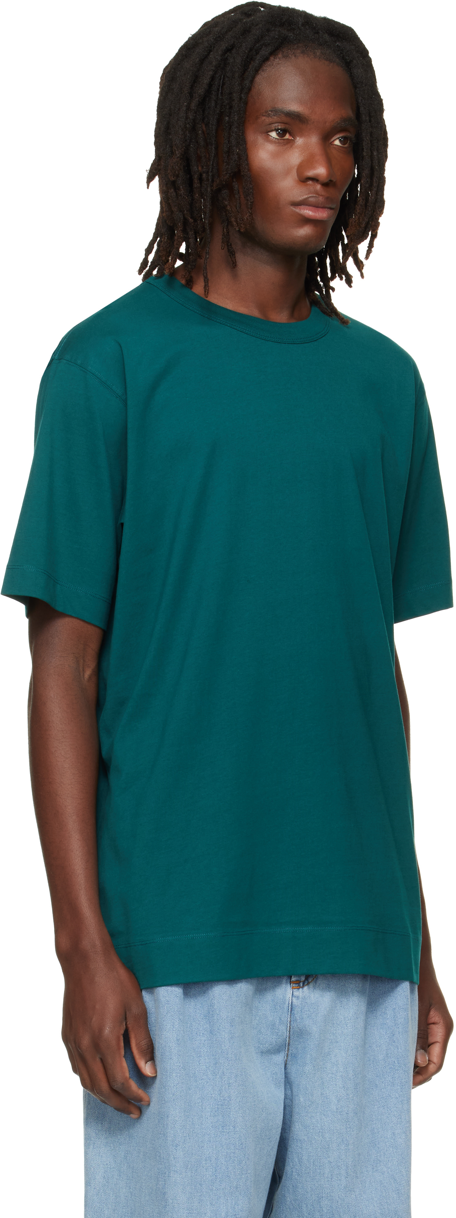 DRIES VAN NOTEN Tシャツ ダークグリーン ブラック Dries Van Noten: Green Regular Fit Cotton T-shirt | SSENSE