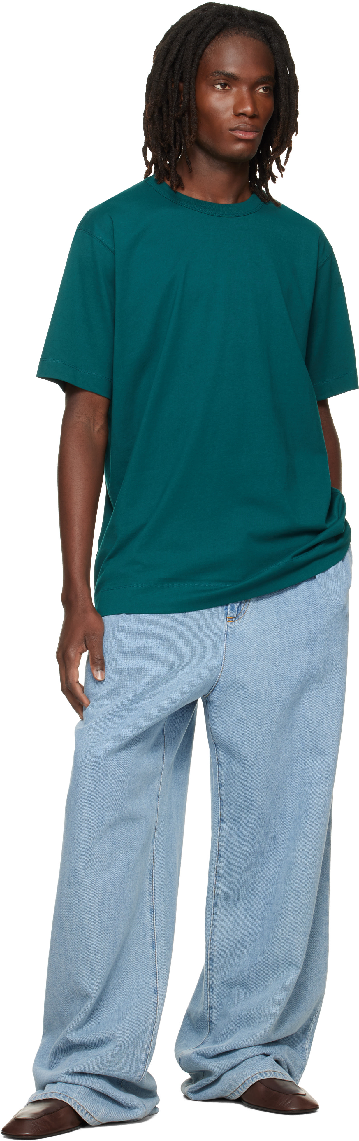 Dries Van Noten: Green Regular Fit Cotton T-shirt | SSENSE