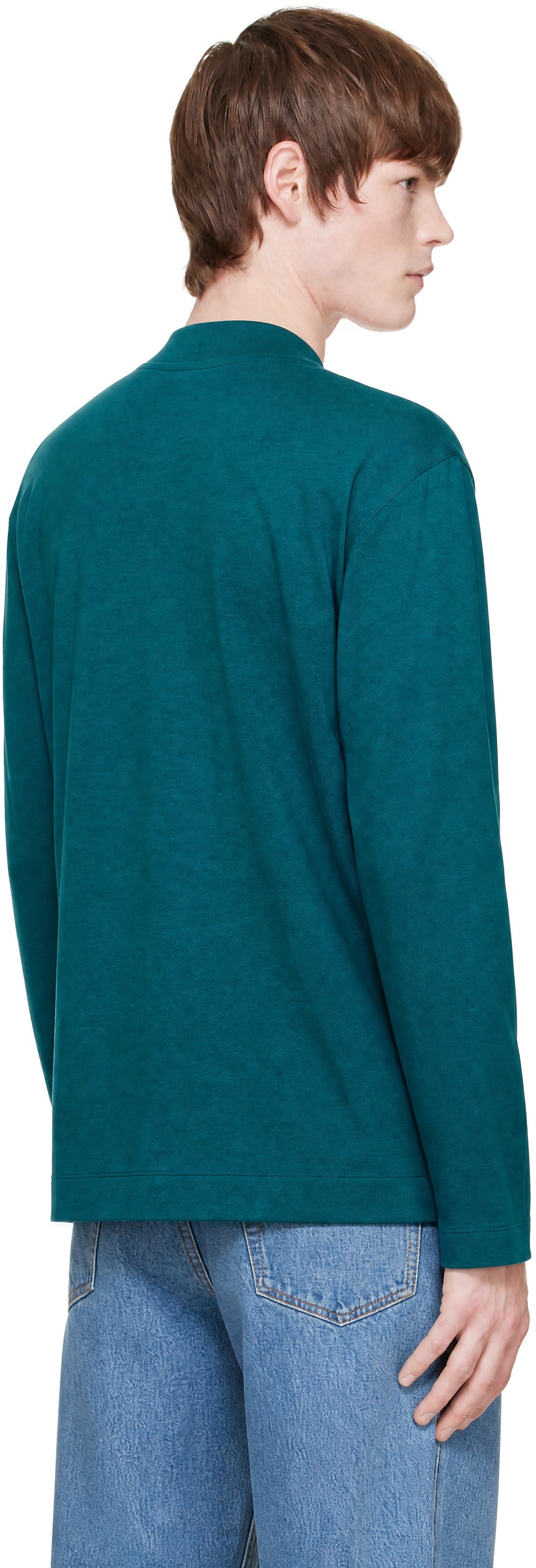 Dries Van Noten: Green Long Sleeve T-shirt | SSENSE