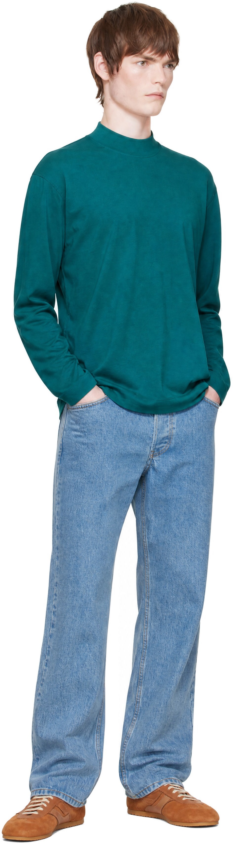 Dries Van Noten: Green Long Sleeve T-shirt | SSENSE