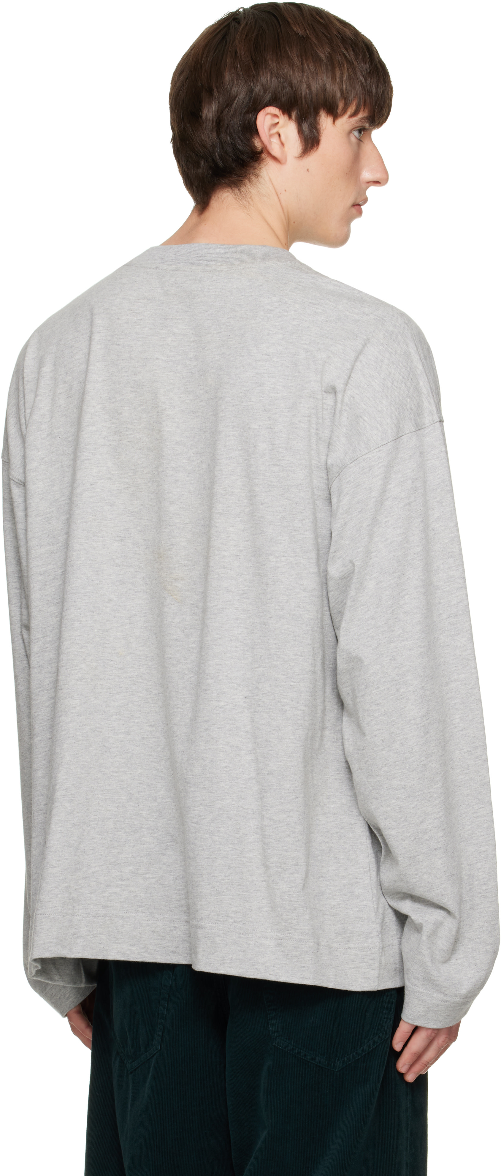 Dries Van Noten: Gray Embroidered Cotton T-shirt | SSENSE Dries Van Noten: Gray Embroidered Cotton T-shirt | SSENSE