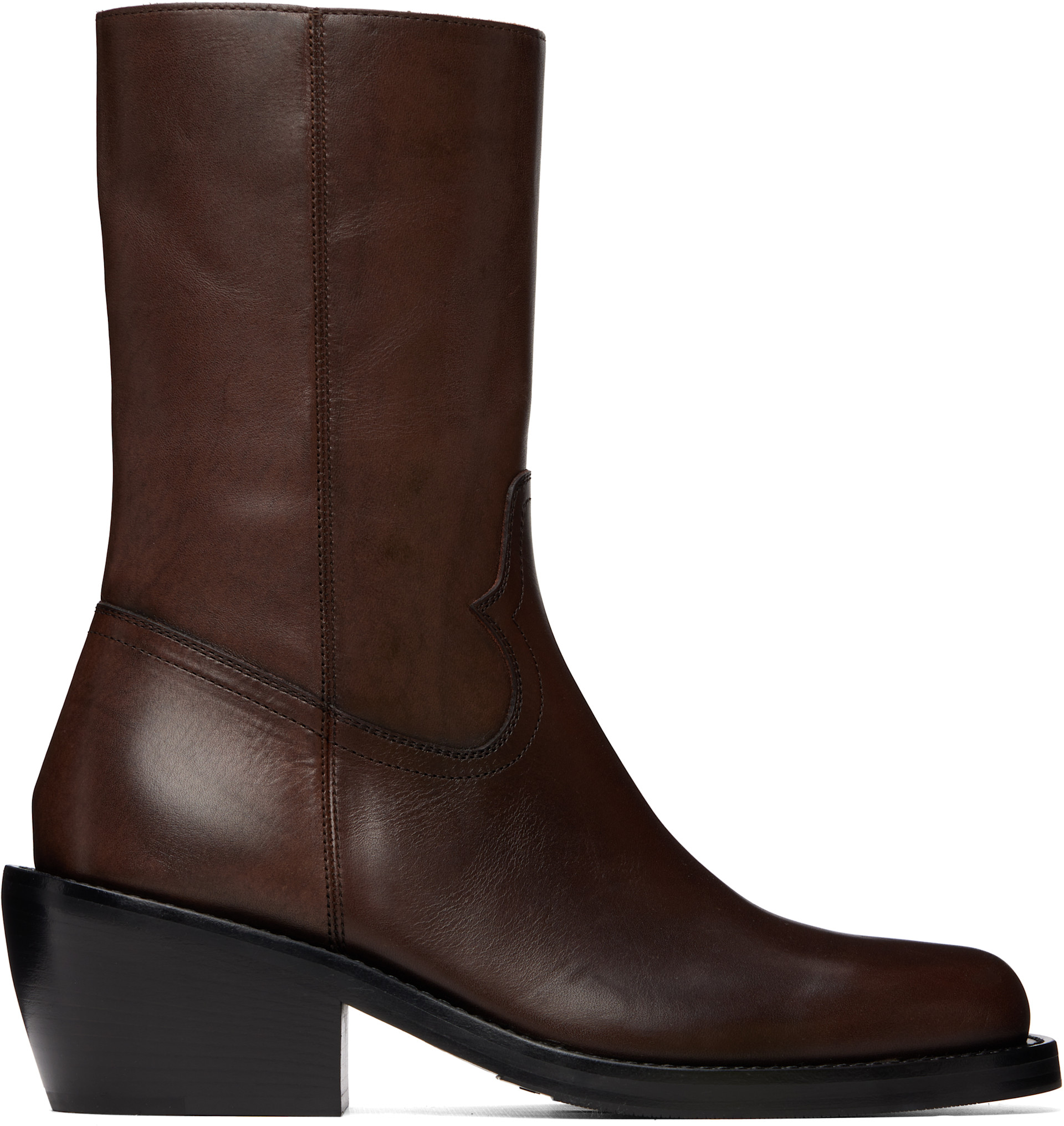 Dries Van Noten - Brown High Leather Boots