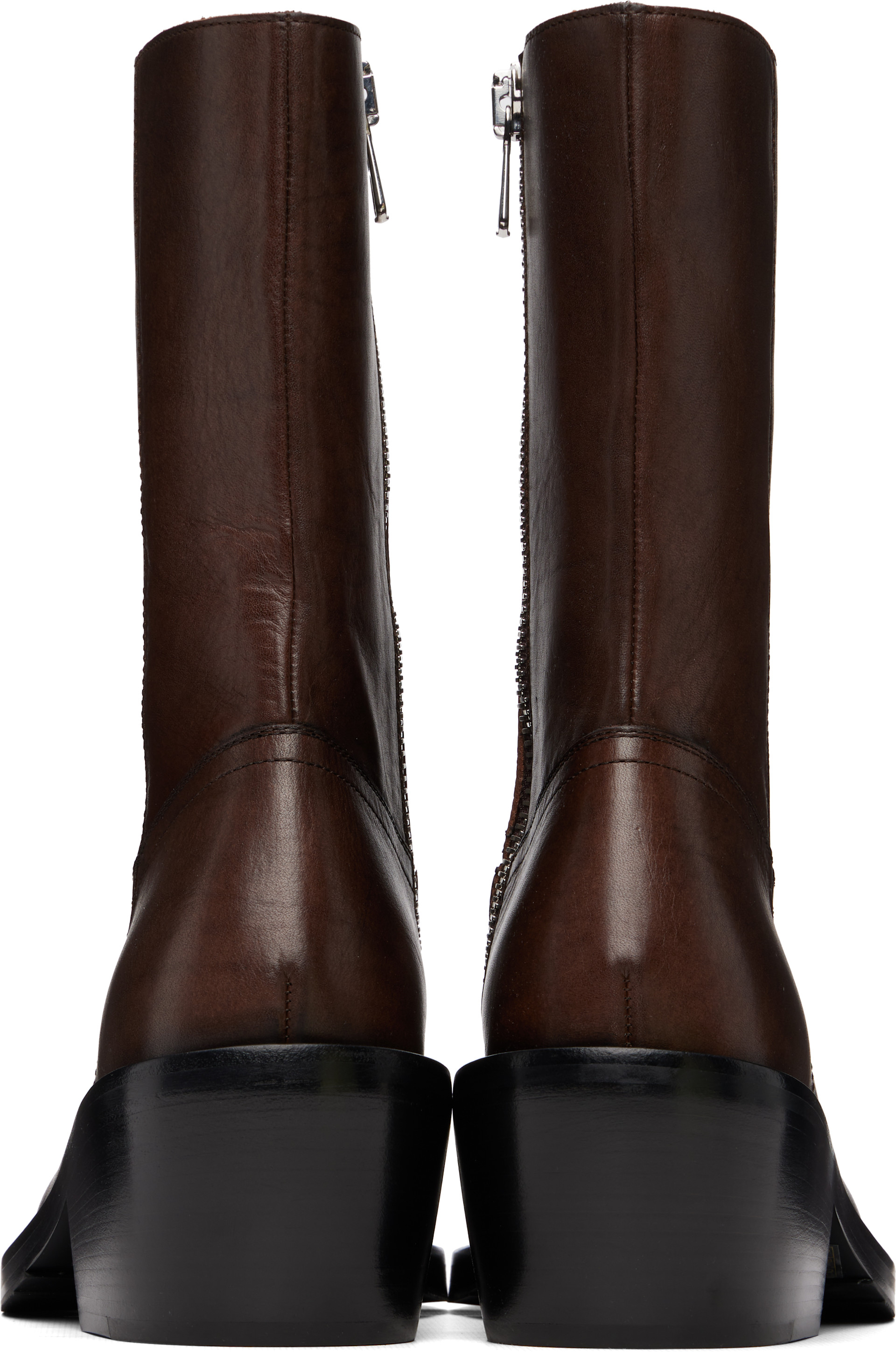 Dries Van Noten - Brown High Leather Boots