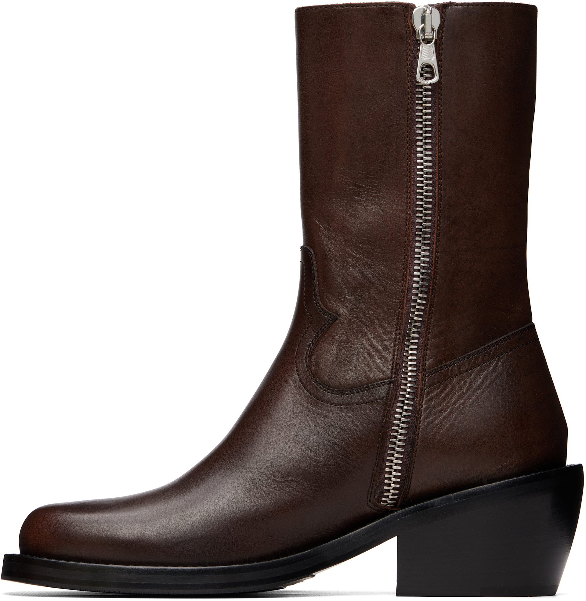 Dries Van Noten - Brown High Leather Boots