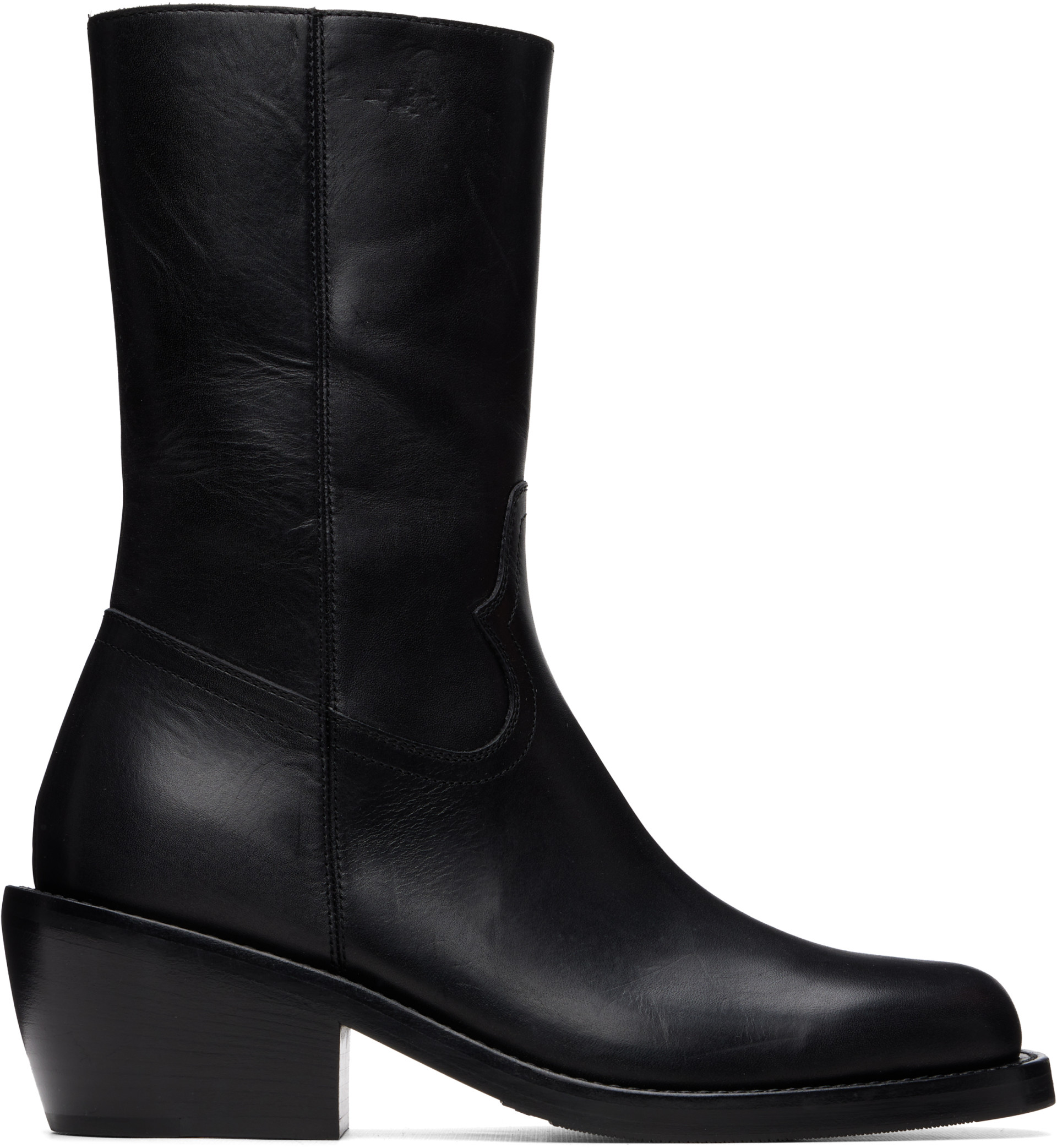 Dries Van Noten - Black High Leather Boots