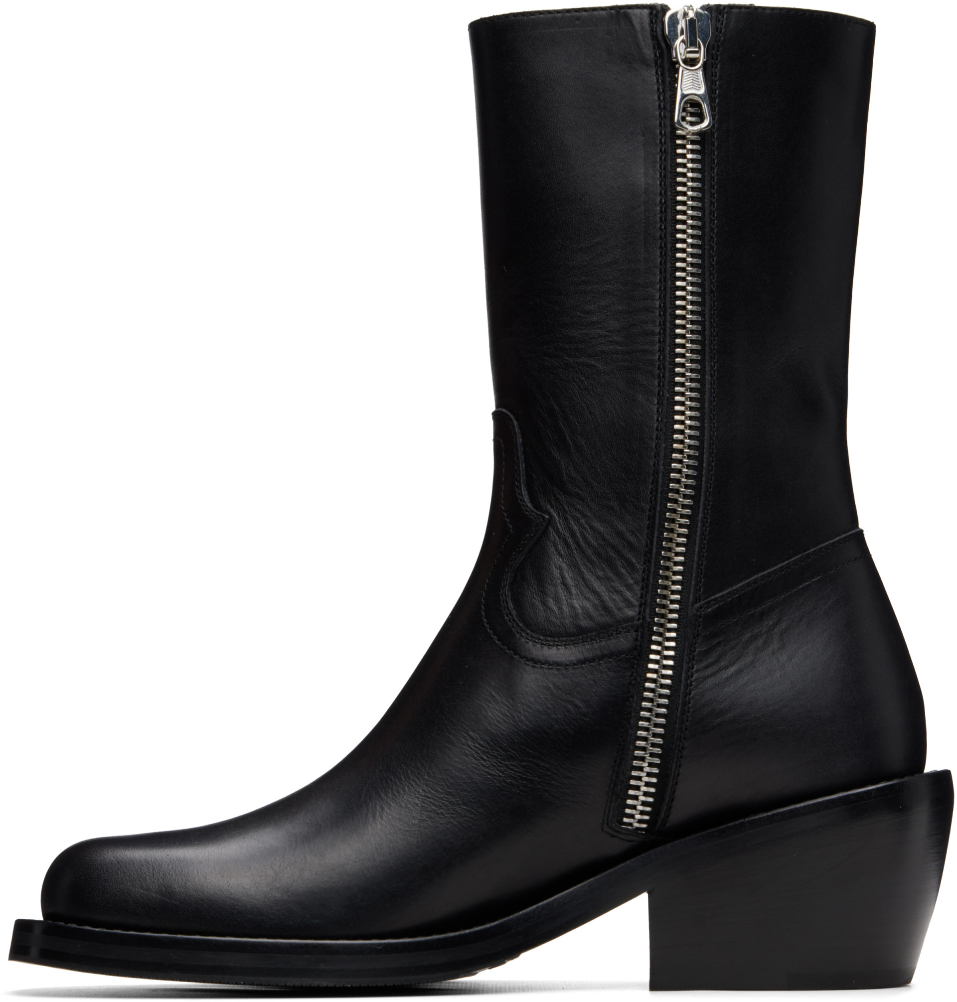 Dries Van Noten - Black High Leather Boots