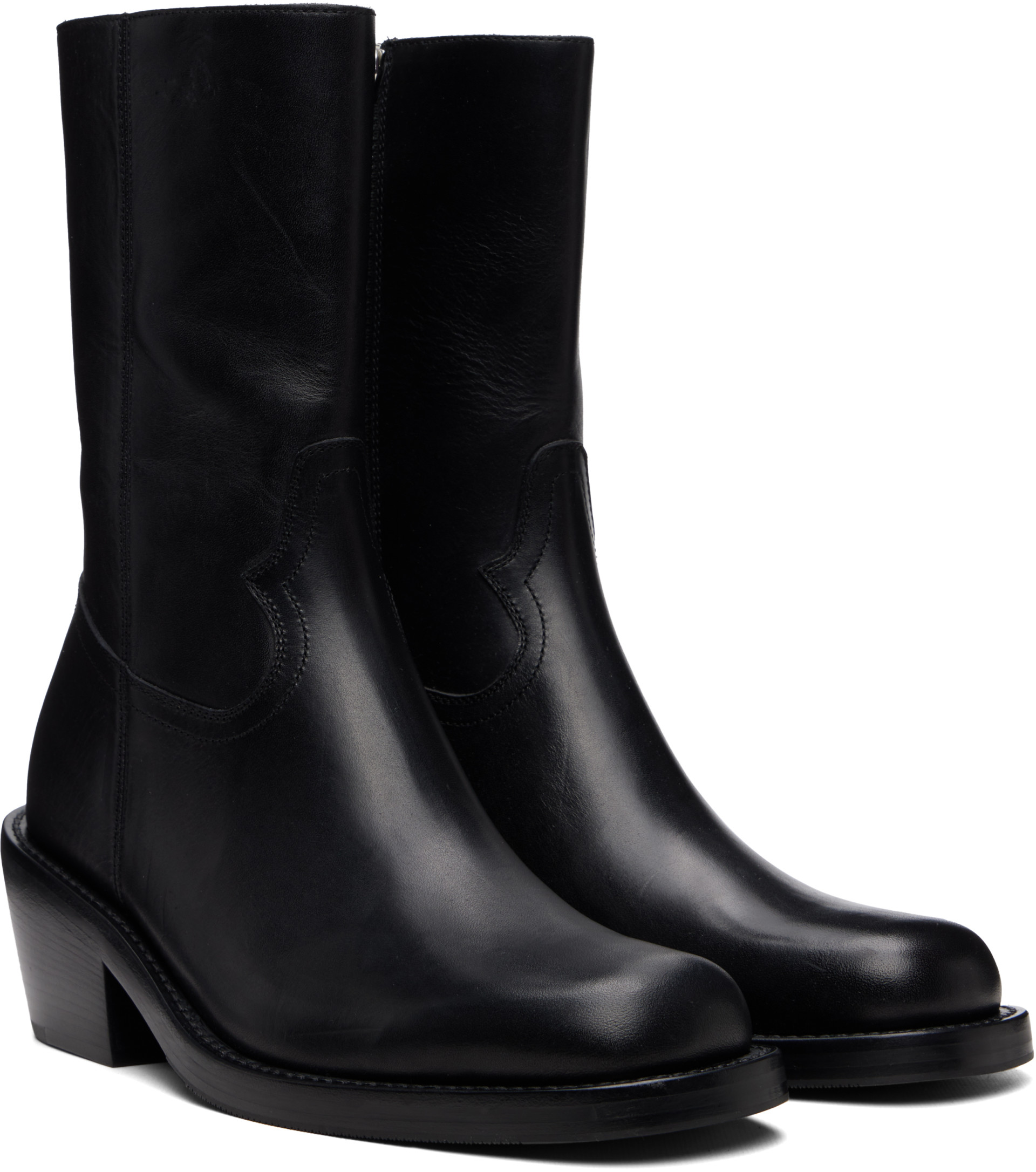 Dries Van Noten - Black High Leather Boots