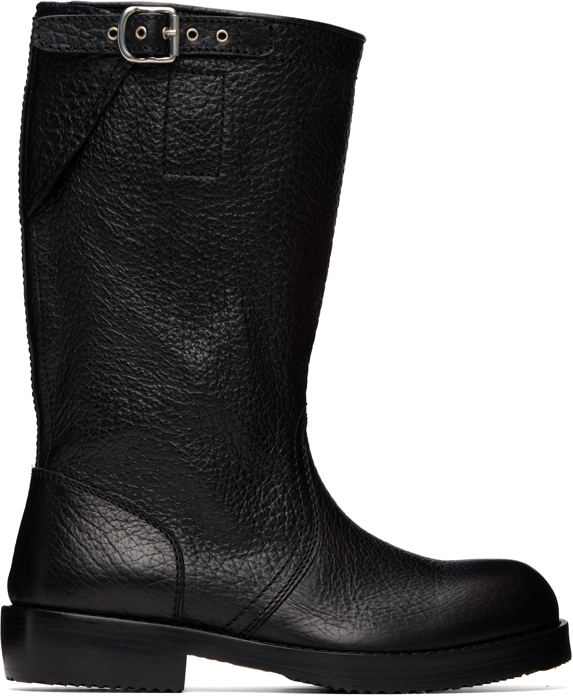 Dries Van Noten - Black Leather Biker Boots