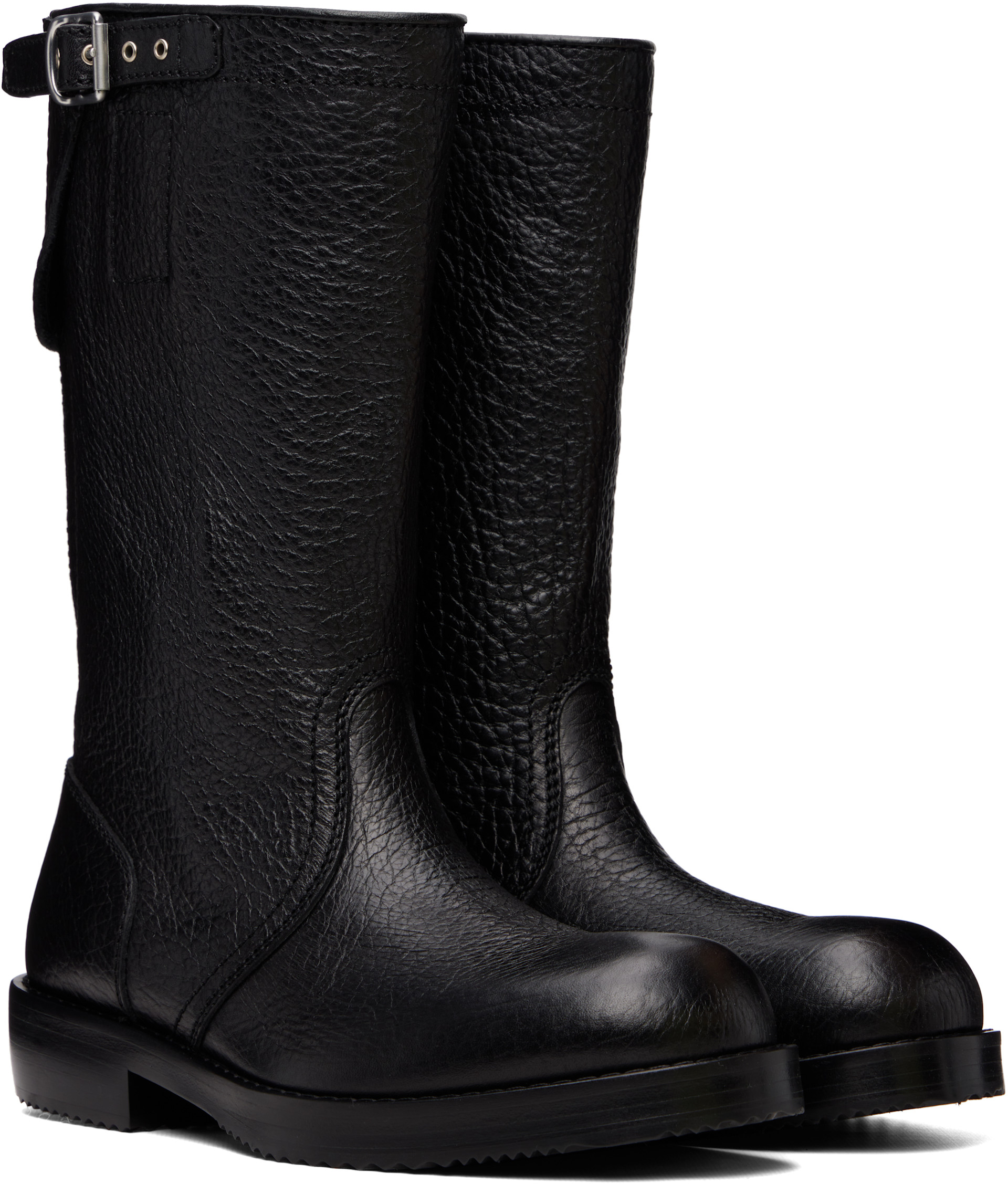 Dries Van Noten - Black Leather Biker Boots