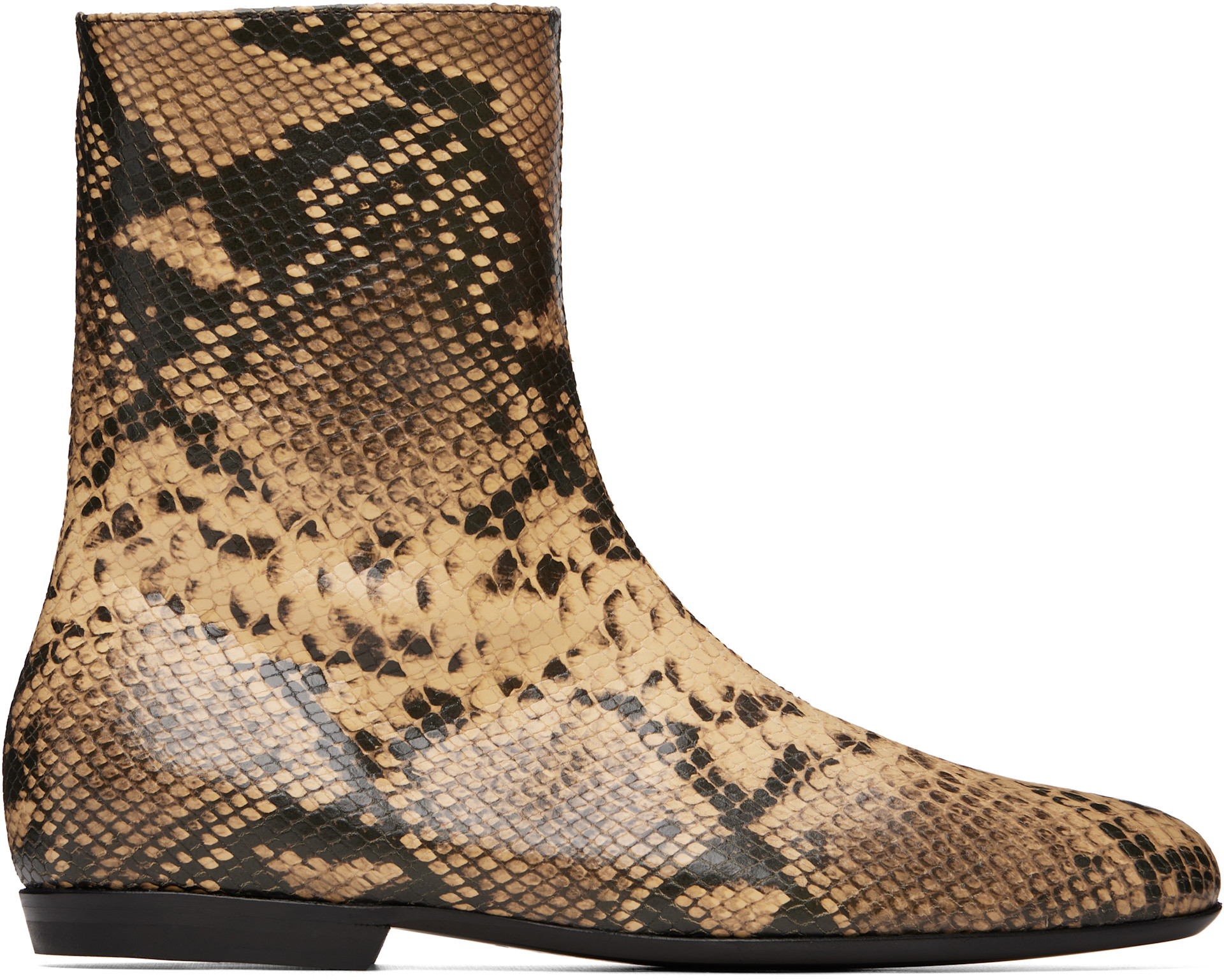 Dries Van Noten - Beige Leather Sock Boots
