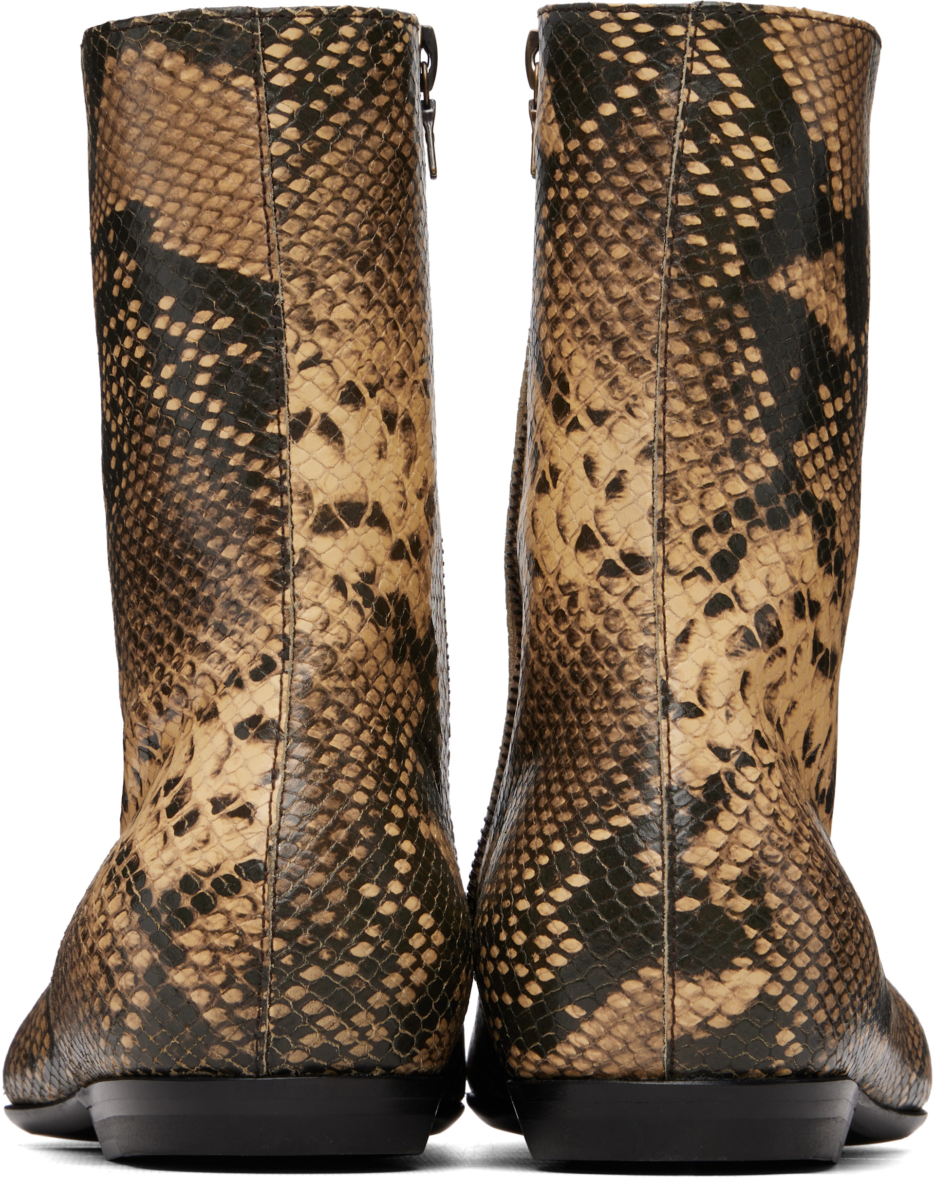 Dries Van Noten - Beige Leather Sock Boots