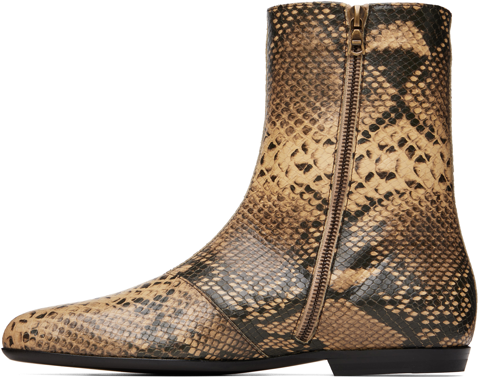 Dries Van Noten - Beige Leather Sock Boots