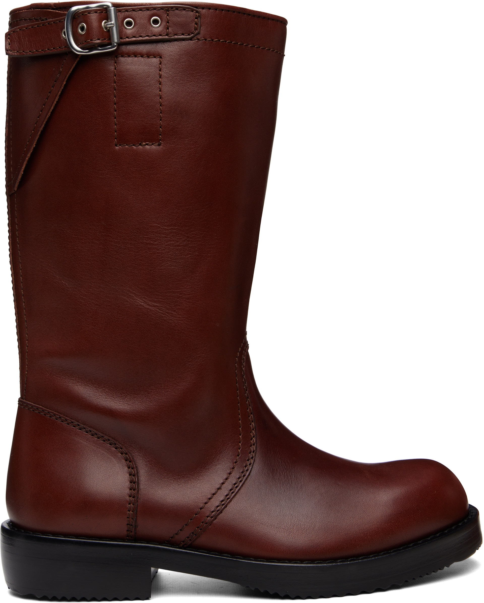 Dries Van Noten - Brown Leather Biker Boots
