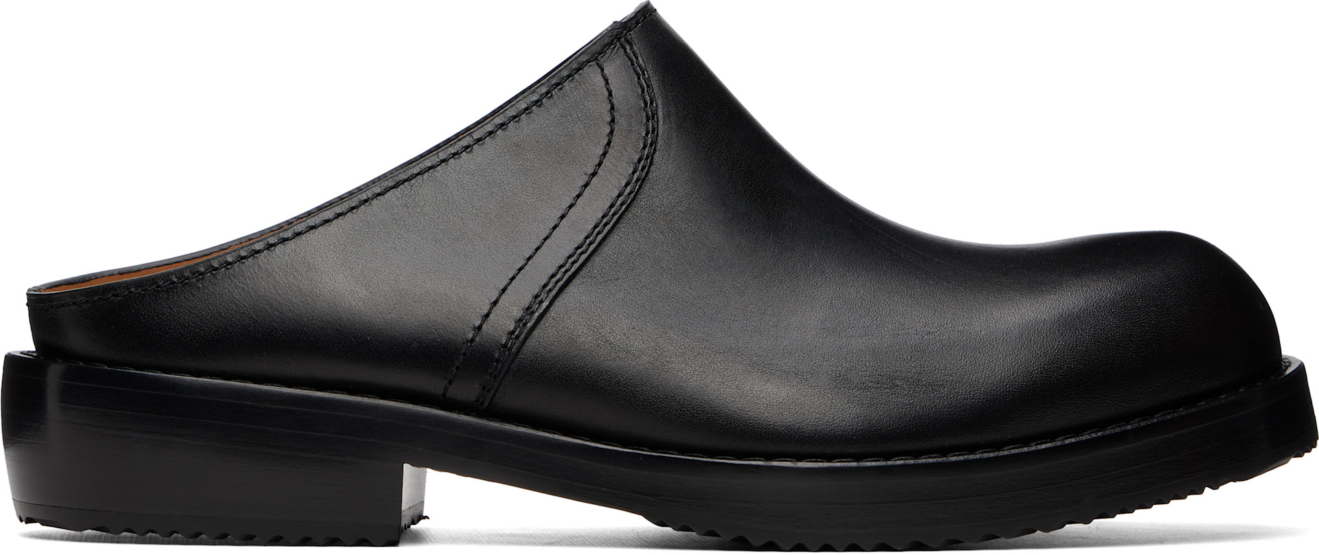 DRIES VAN NOTEN ハラコ レザーシューズ ブラック Dries Van Noten: Black Leather Clog Loafers | SSENSE Puerto Rico