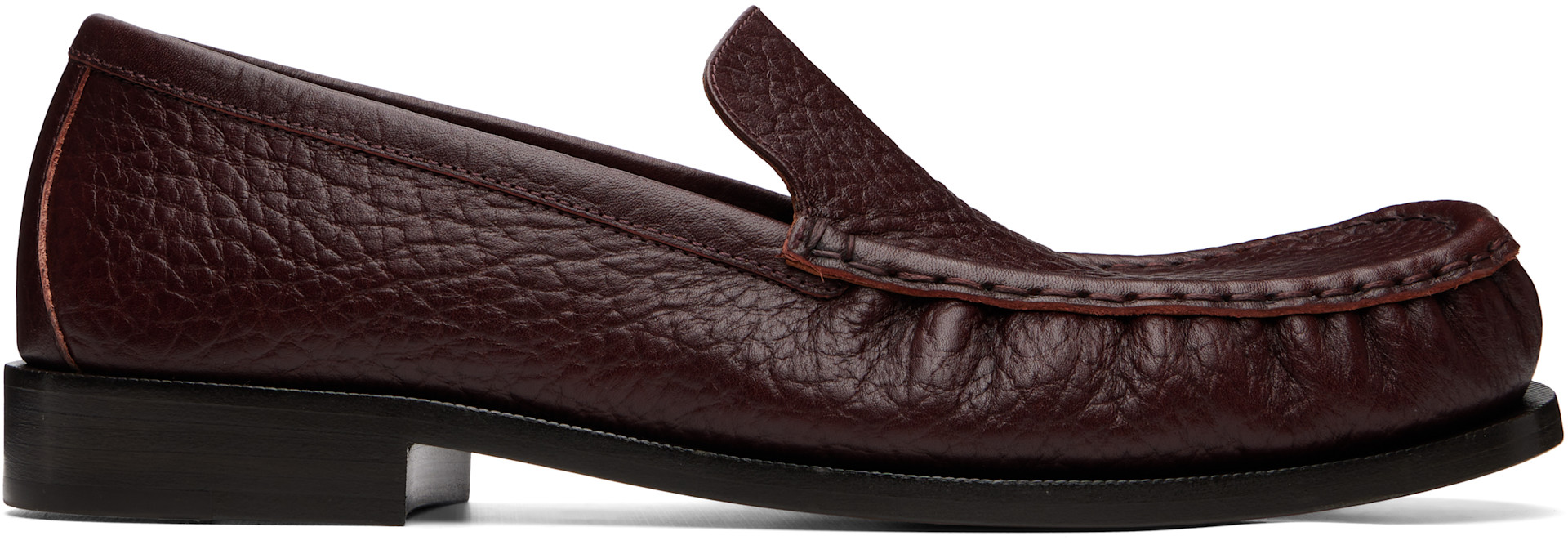 スリッポン/モカシン Dries Van Noten, Classic Loafer, 41, UK7 Dries Van Noten: Burgundy Leather Loafers | SSENSE
