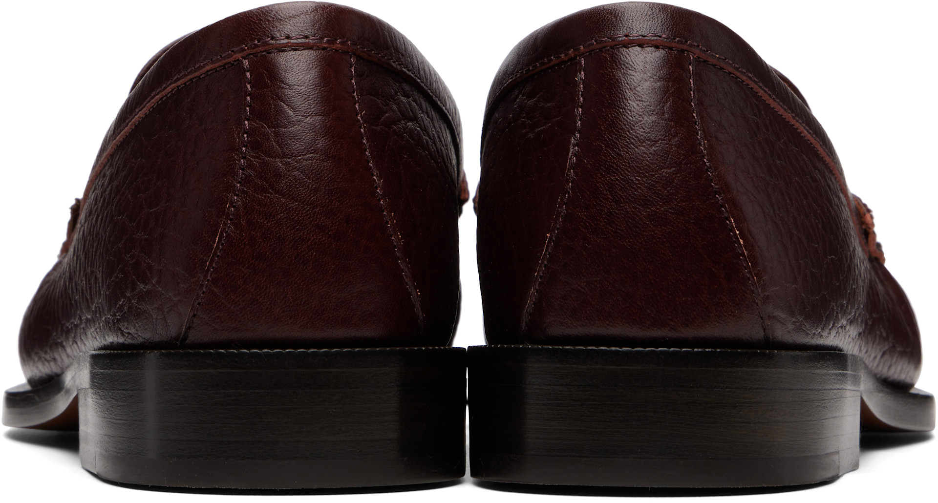 Dries Van Noten: Burgundy Leather Loafers | SSENSE