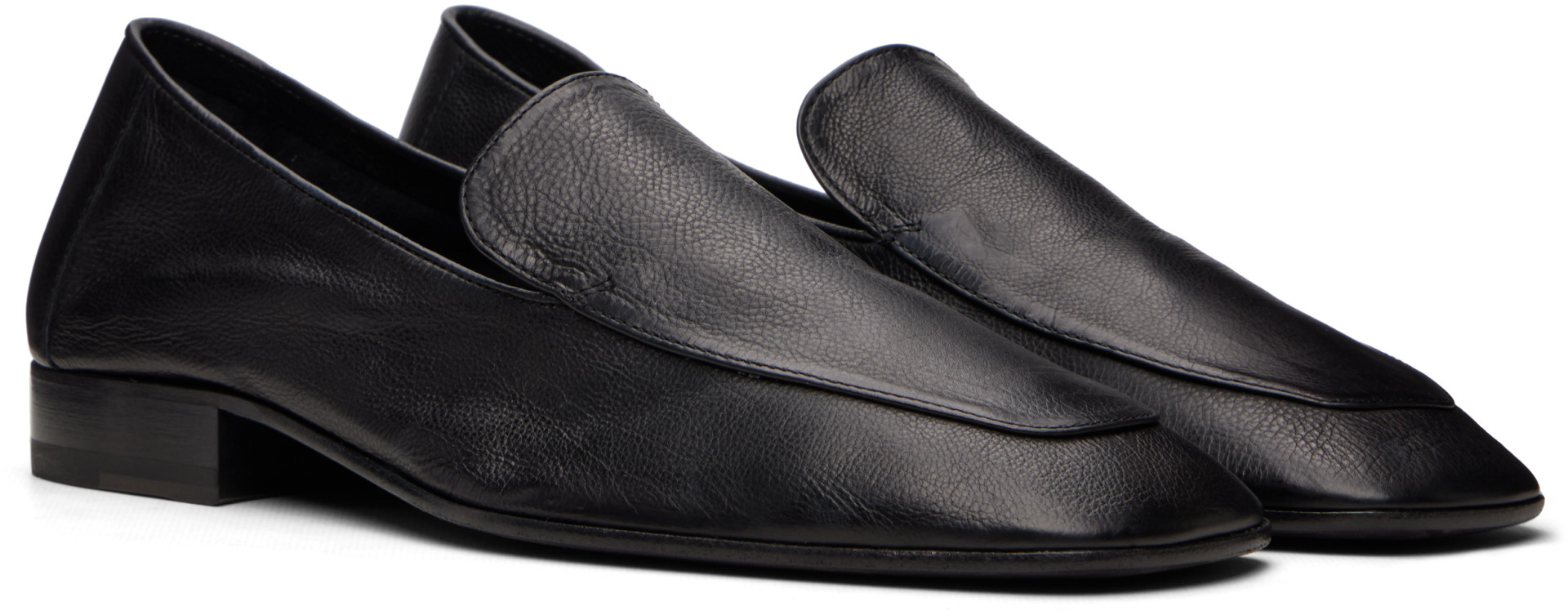 Dries Van Noten - Black Leather Loafers