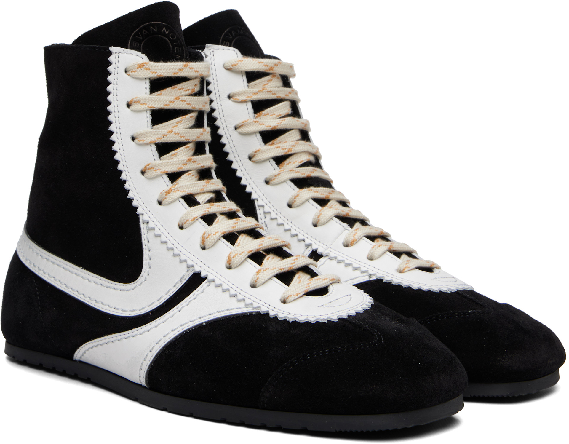 Dries Van Noten - 블랙 & 화이트 스웨이드 스니커즈