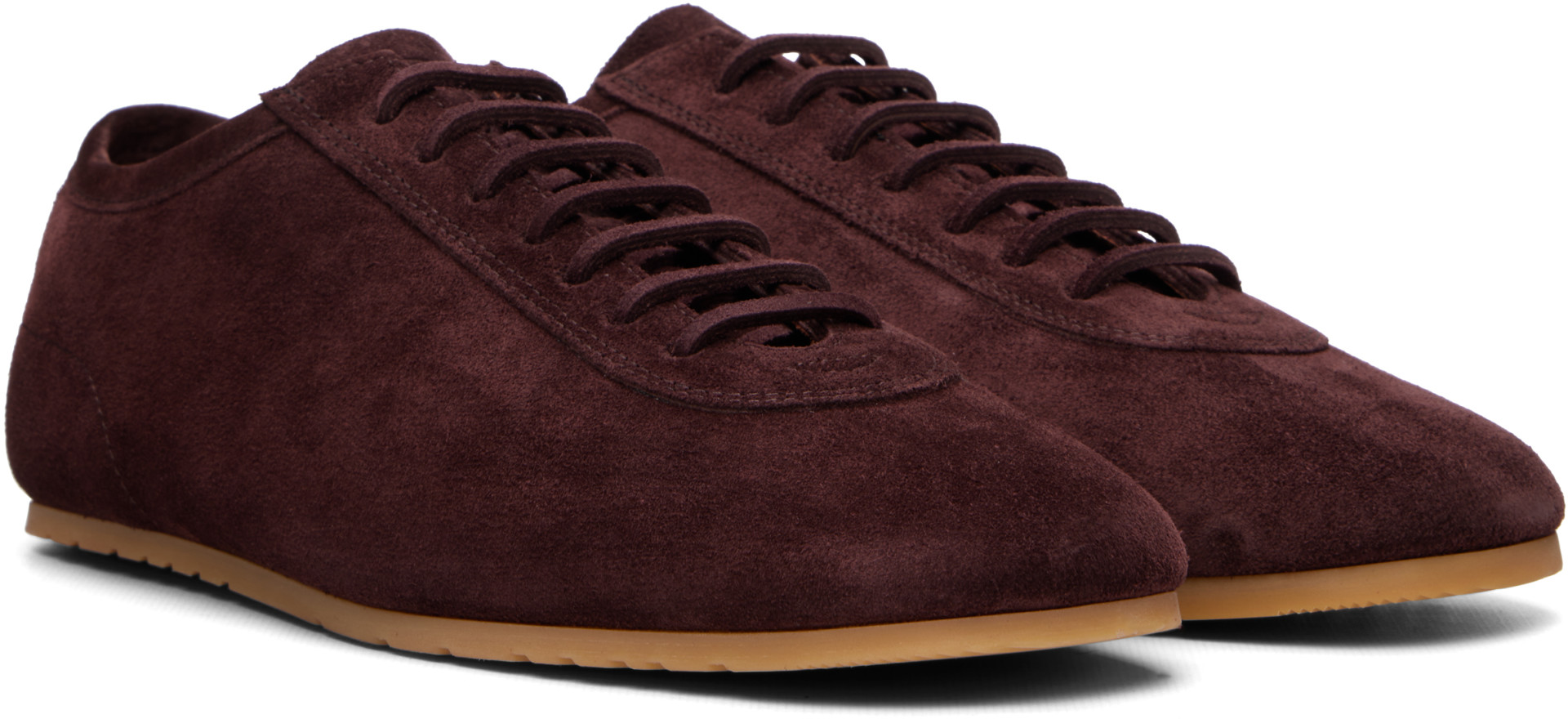 Dries Van Noten - Baskets bourgogne en suède