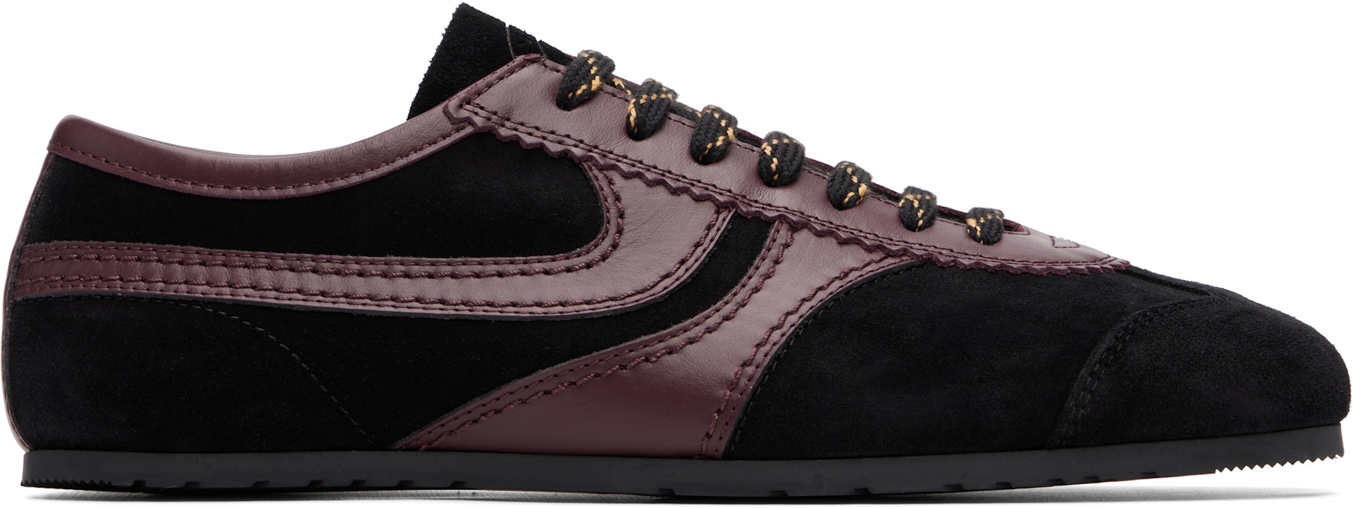 Dries Van Noten: Black & Purple Suede Sneakers | SSENSE