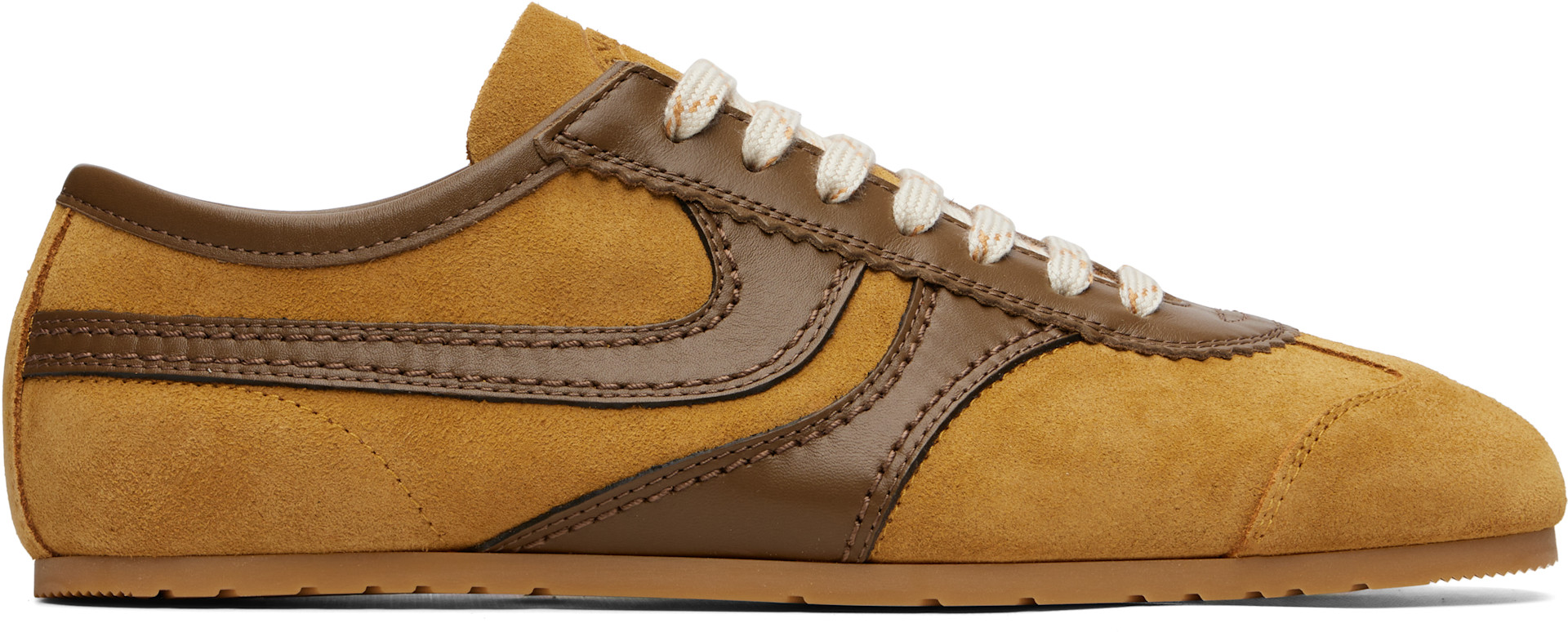 Dries Van Noten - 탠 스웨이드 스니커즈