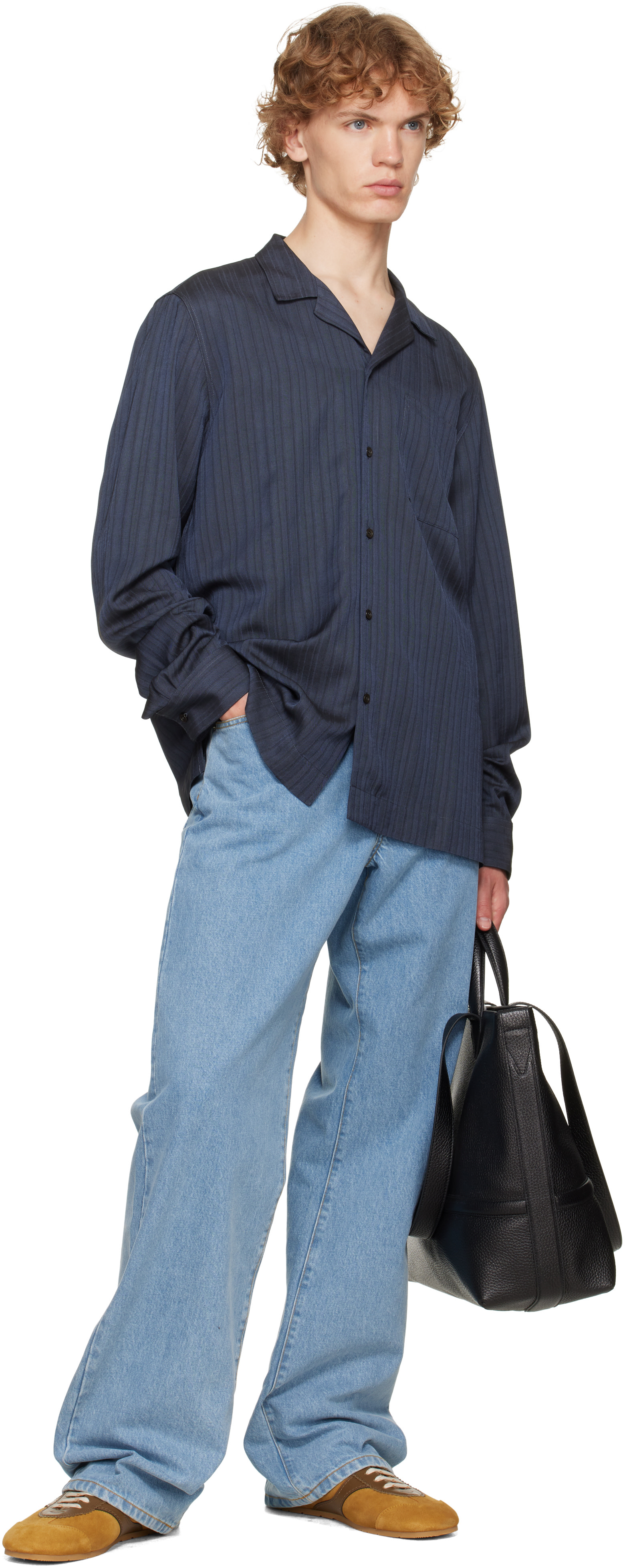 Dries Van Noten - 탠 스웨이드 스니커즈