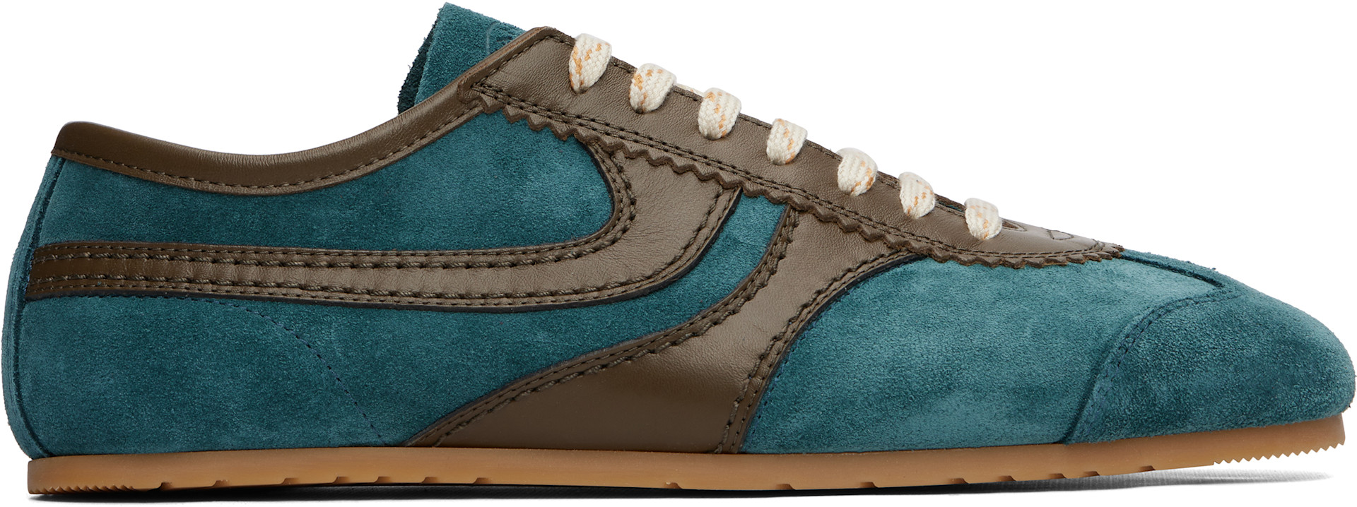 DRIES VAN NOTEN ベルギー製 48 ライカ期　デッドストック Dries Van Noten: Blue & Brown Suede Sneakers | SSENSE