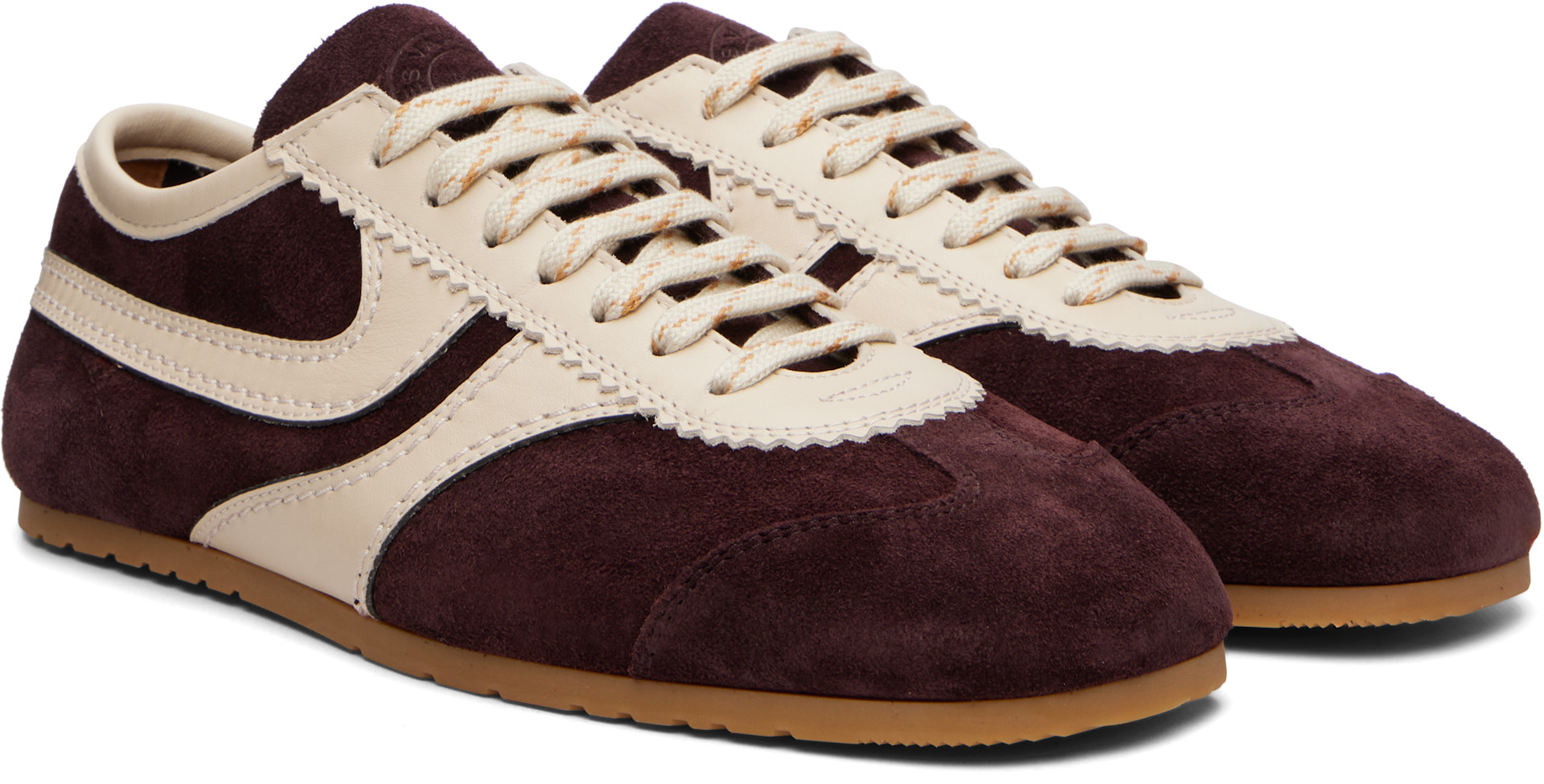 Dries Van Noten - Baskets bourgogne en suède