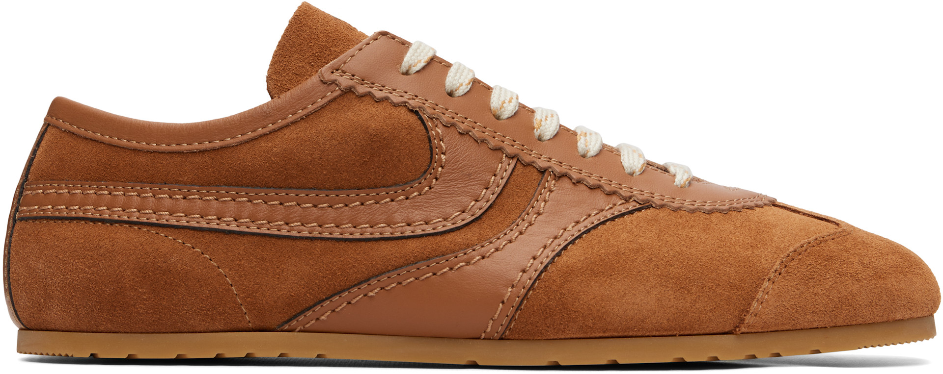 Dries Van Noten - Baskets brun clair en suède