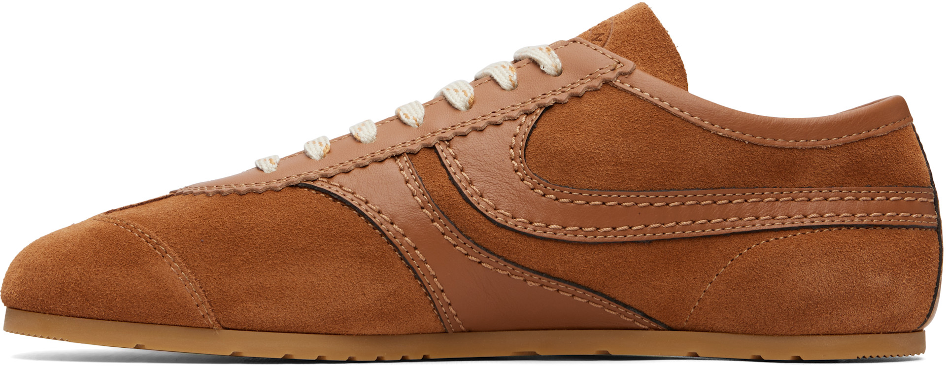 Dries Van Noten - 탠 스웨이드 스니커즈