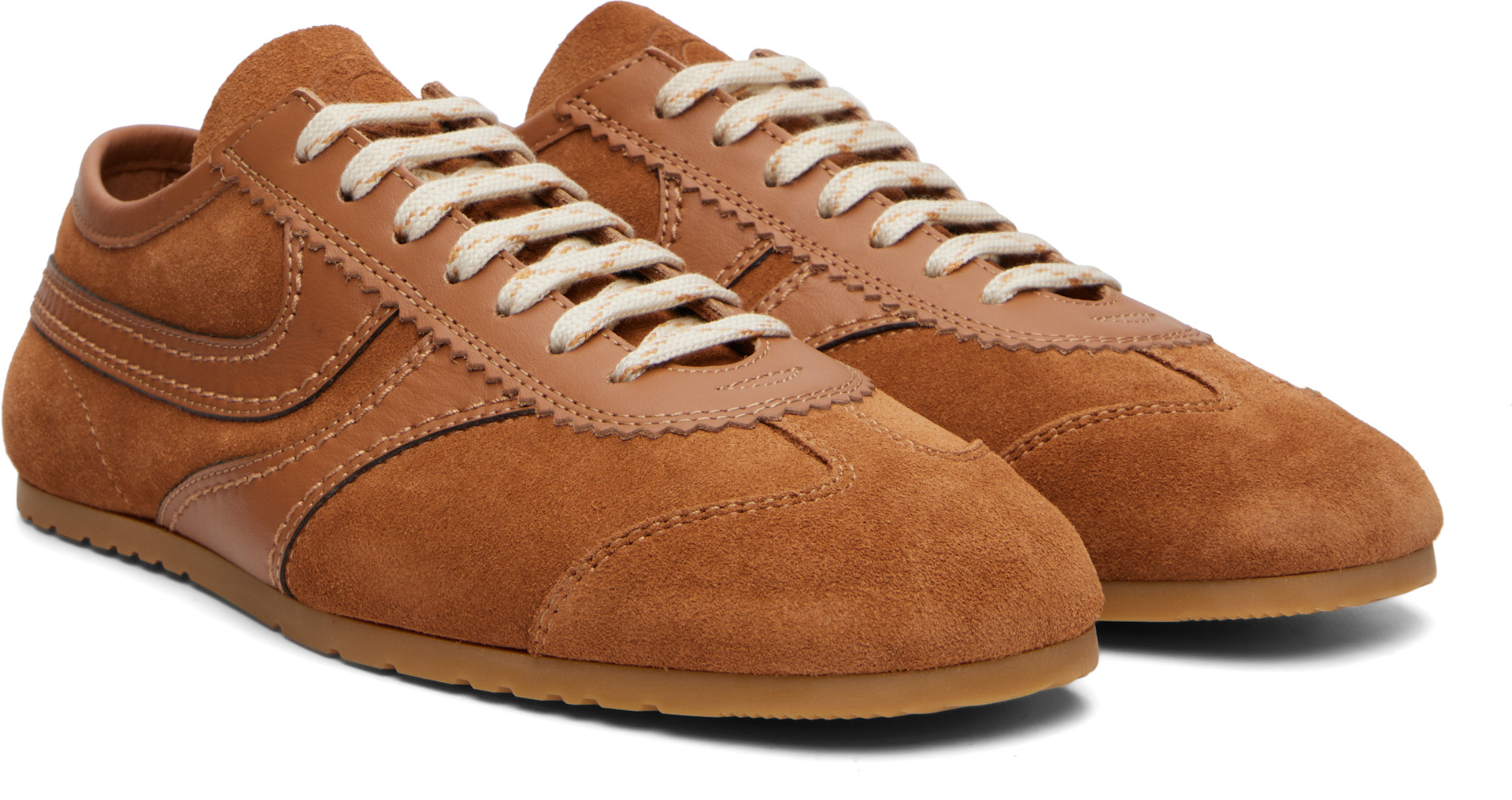 Dries Van Noten - Baskets brun clair en suède