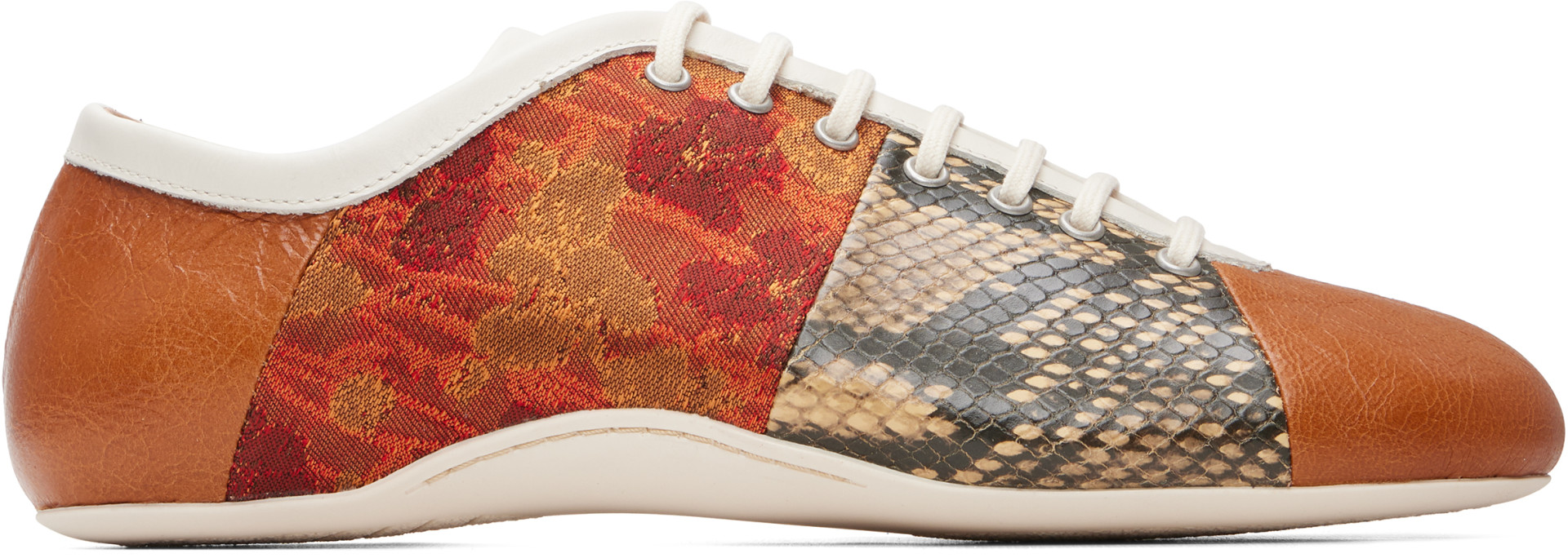 Dries Van Noten - Orange Patchwork Ballerina Sneakers