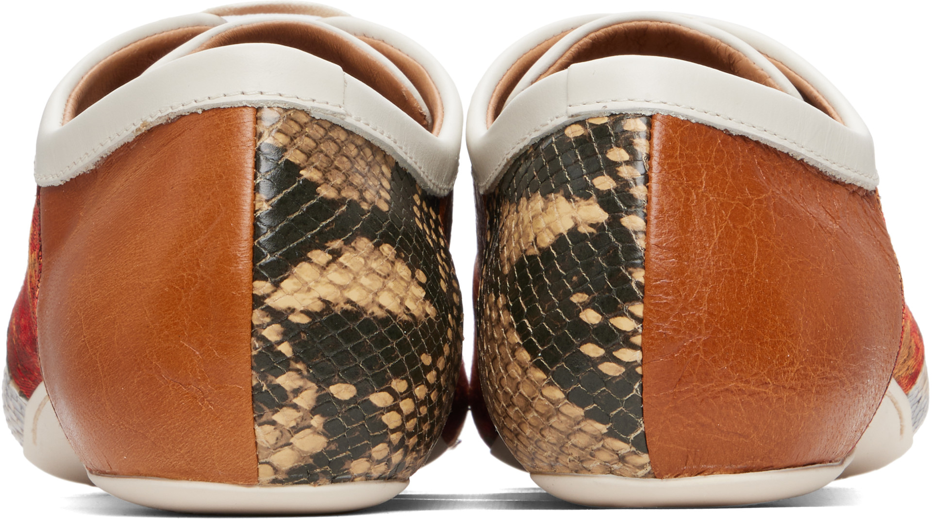 Dries Van Noten - Orange Patchwork Ballerina Sneakers