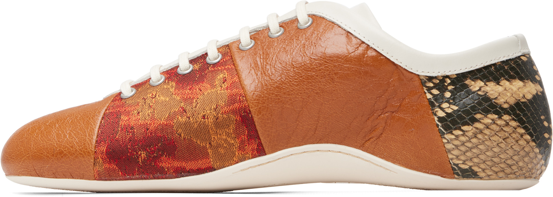 Dries Van Noten - Orange Patchwork Ballerina Sneakers