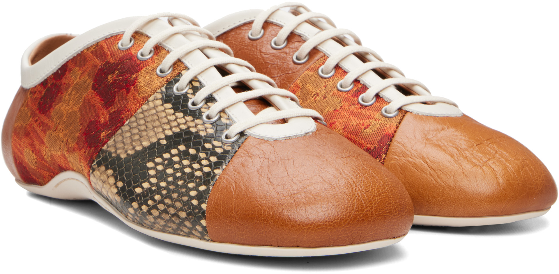 Dries Van Noten - Orange Patchwork Ballerina Sneakers