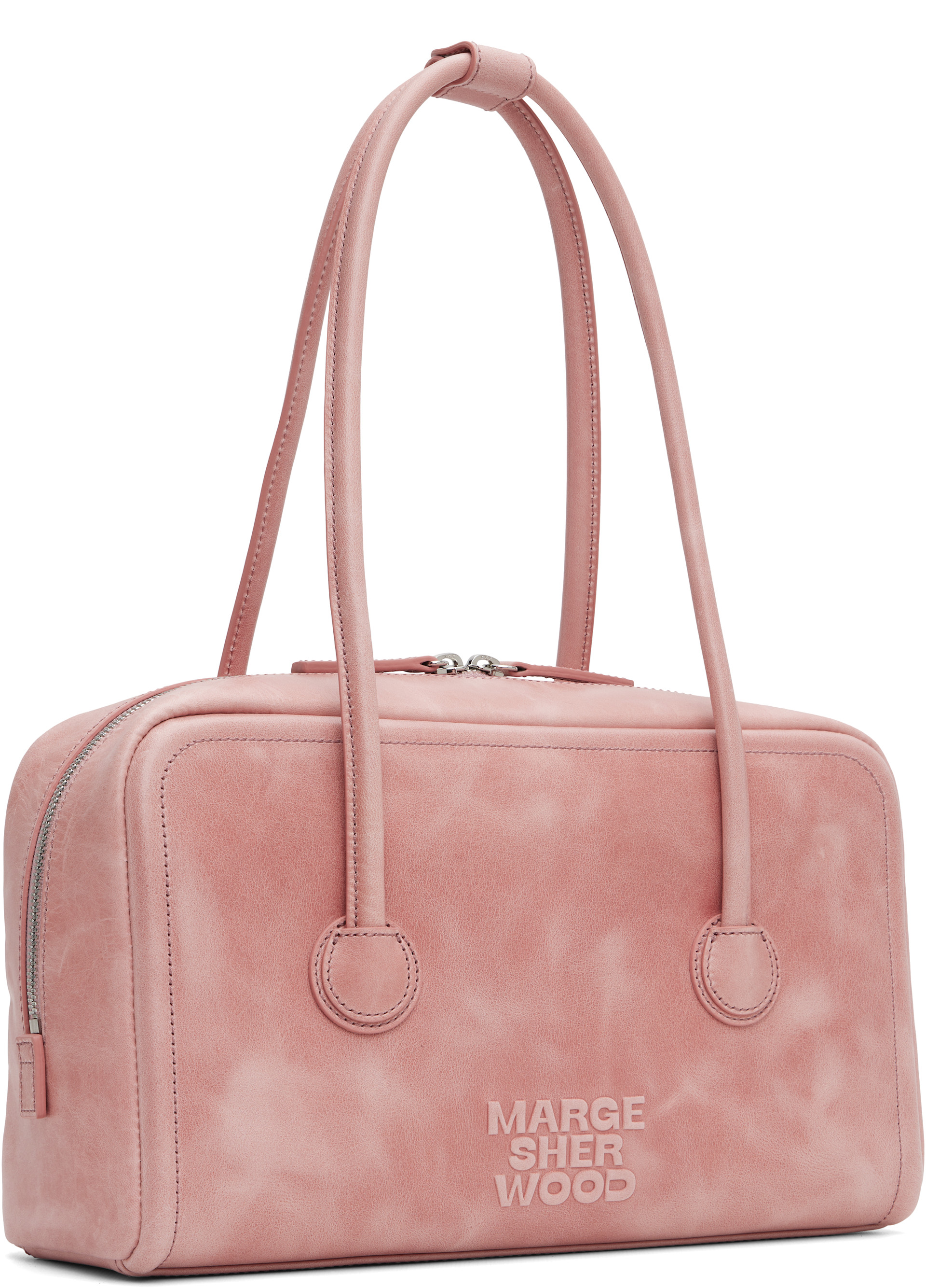 MARGE SHER WOOD soft boston ハンドバッグ MARGESHERWOOD: Pink Soft Boston Small Bag | SSENSE