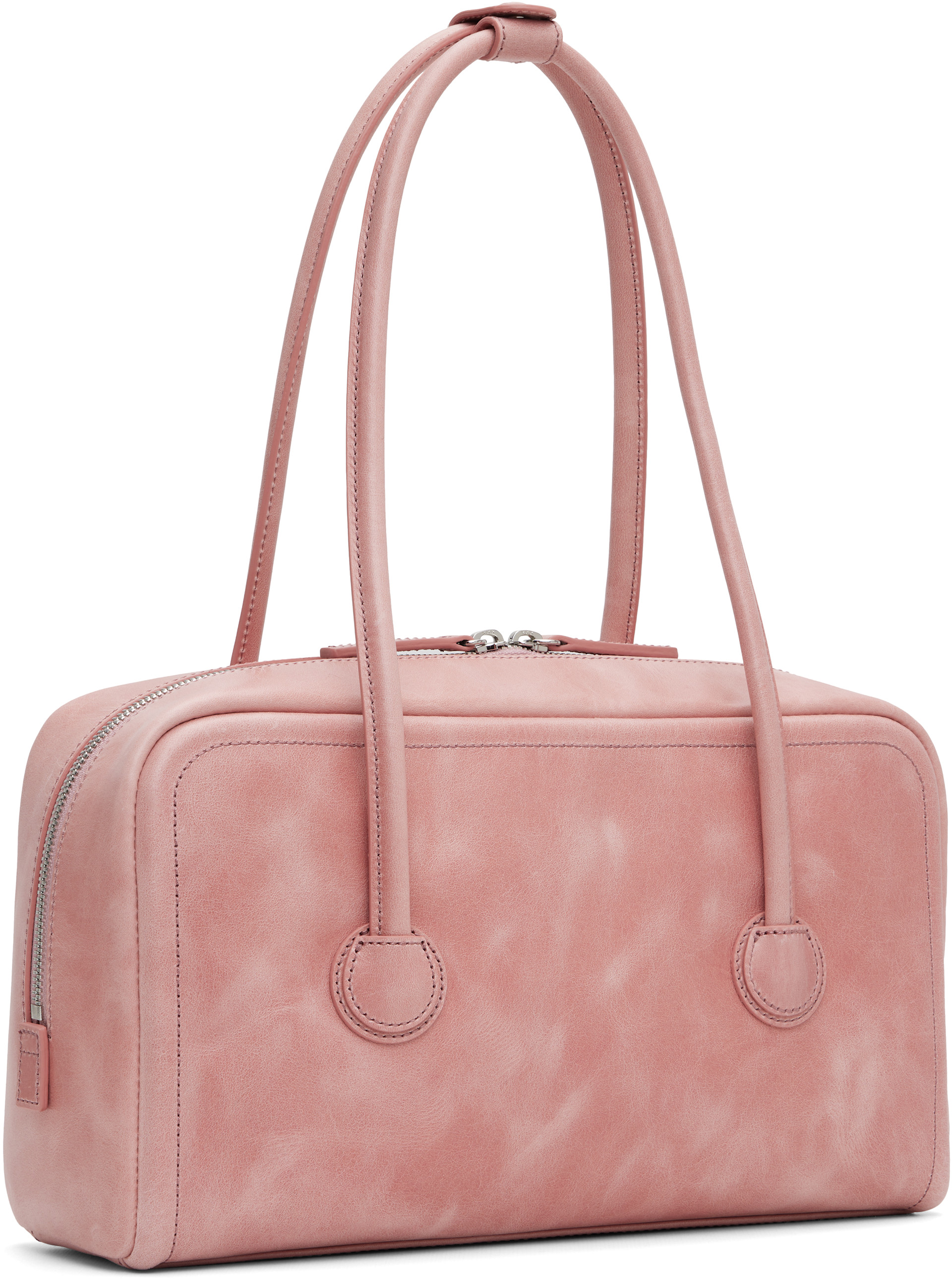 MARGE SHER WOOD soft boston ハンドバッグ MARGESHERWOOD: Pink Soft Boston Small Bag | SSENSE