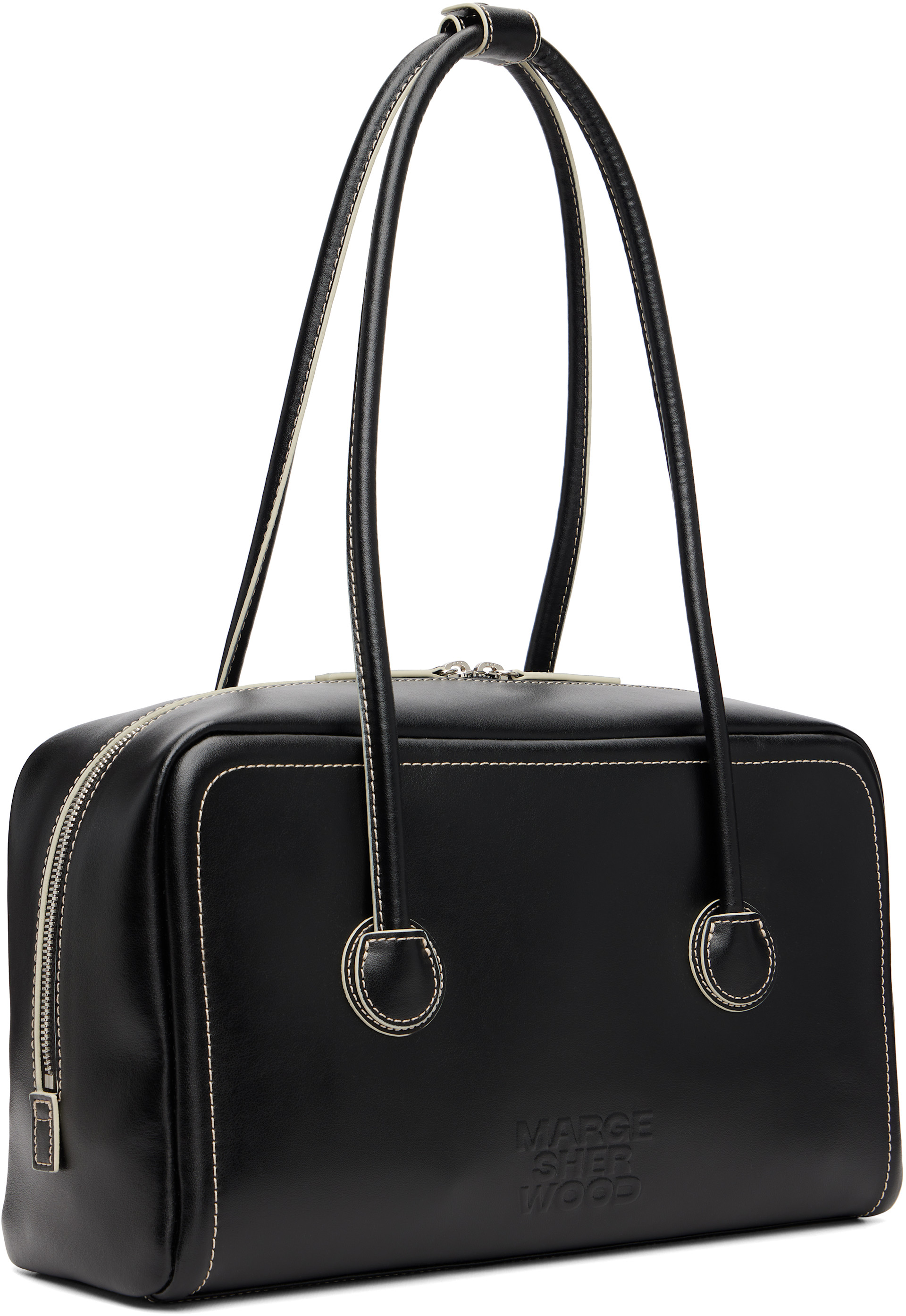 MARGESHERWOOD: Black Soft Boston Bag | SSENSE Canada