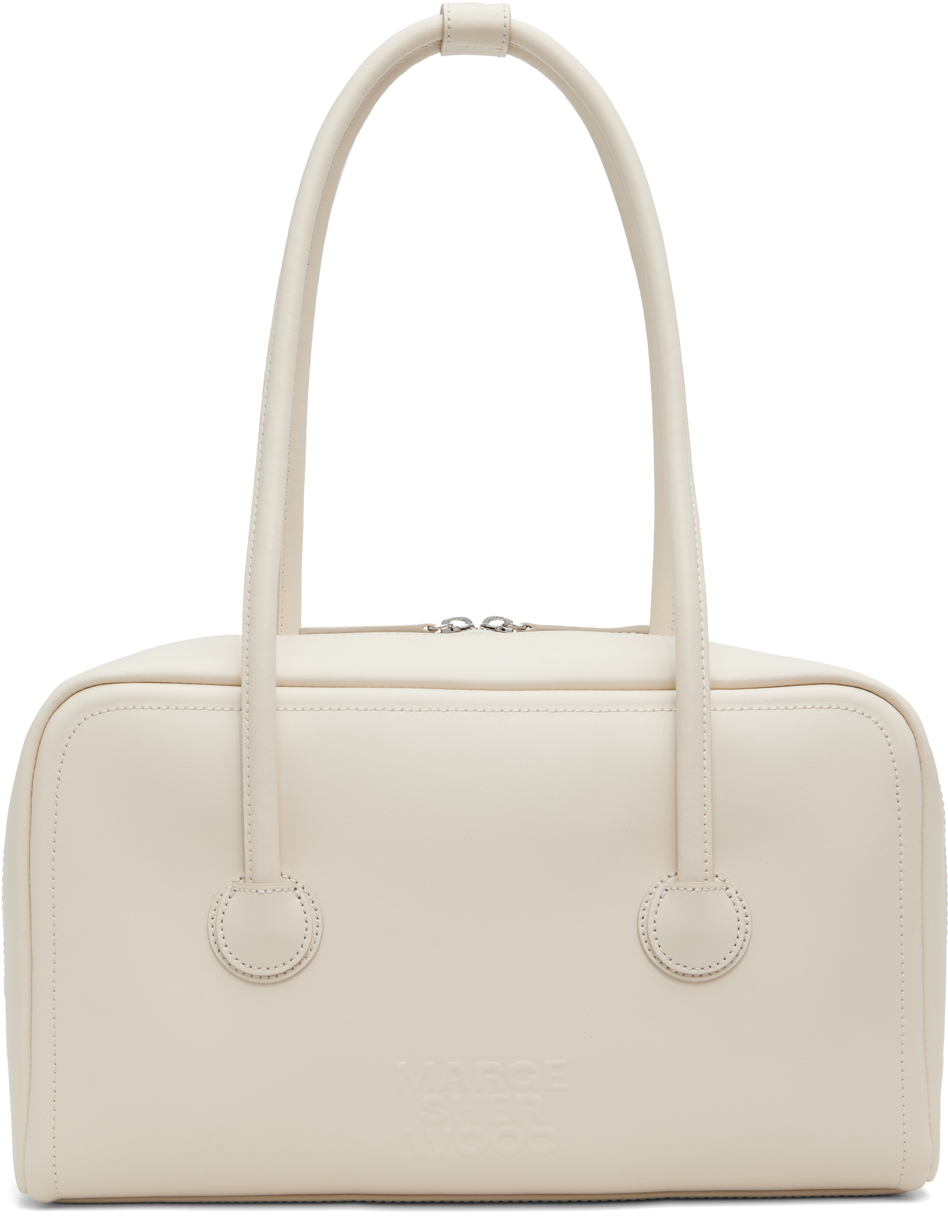 Luxe Elegant Boston Bag / 胡粉(off white) MARGESHERWOOD: Off-White Soft Boston Bag | SSENSE