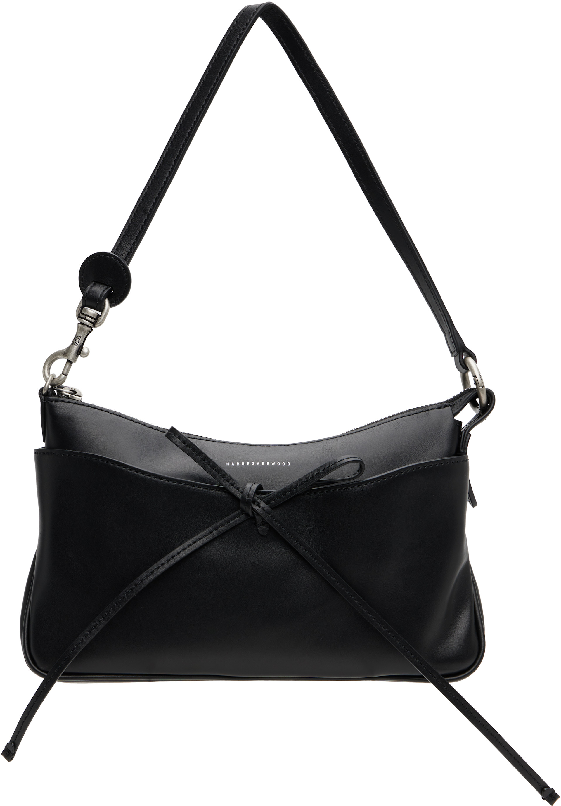 MARGESHERWOOD: Black Ribbon Pochette Bag | SSENSE
